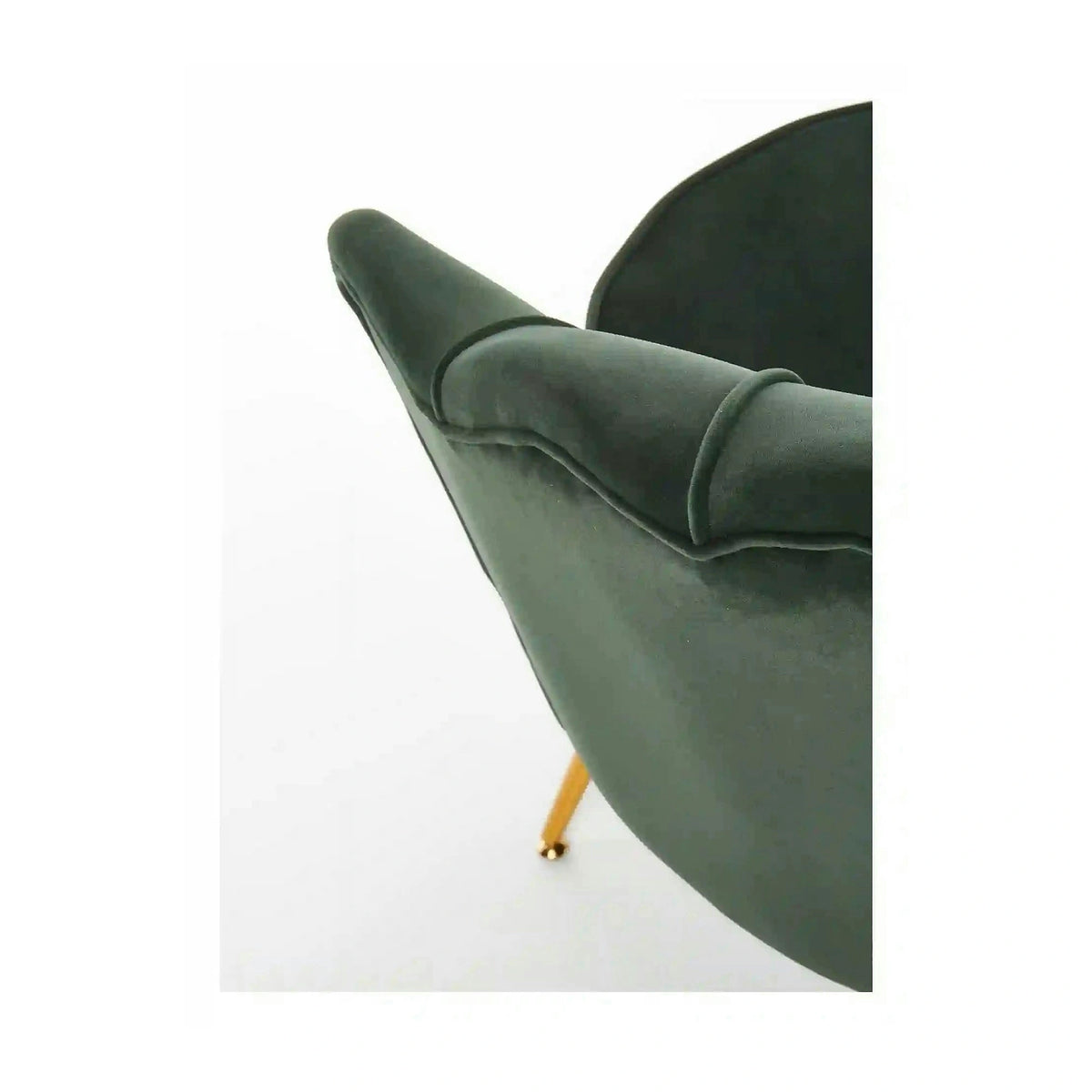 Fotoliu pentru living AMORINITO, verde inchis/auriu, stofa catifelata/otel, 81x77x77 cm