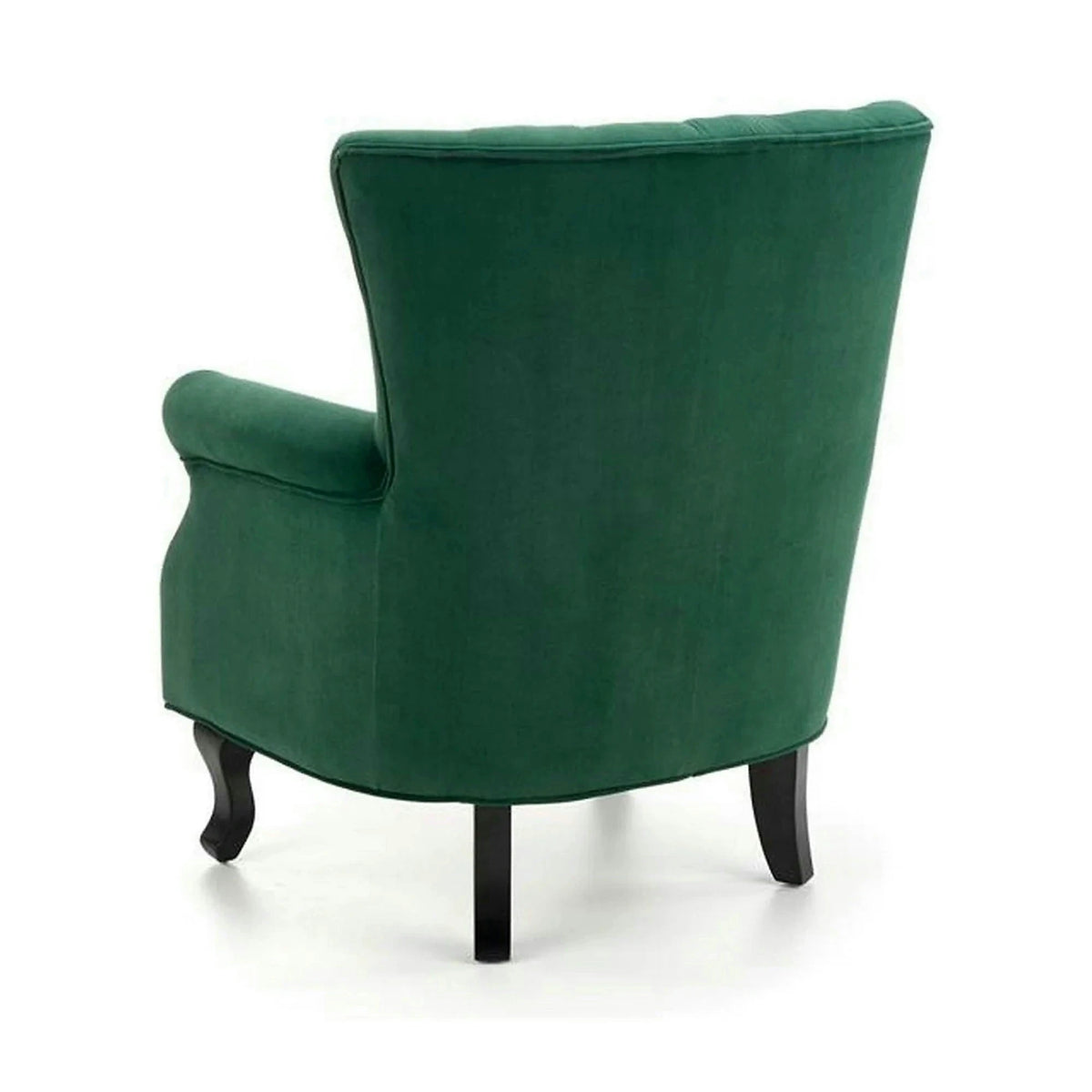 Fotoliu pentru living TITAN, verde inchis/negru, stofa catifelata/lemn, 73x70x87 cm