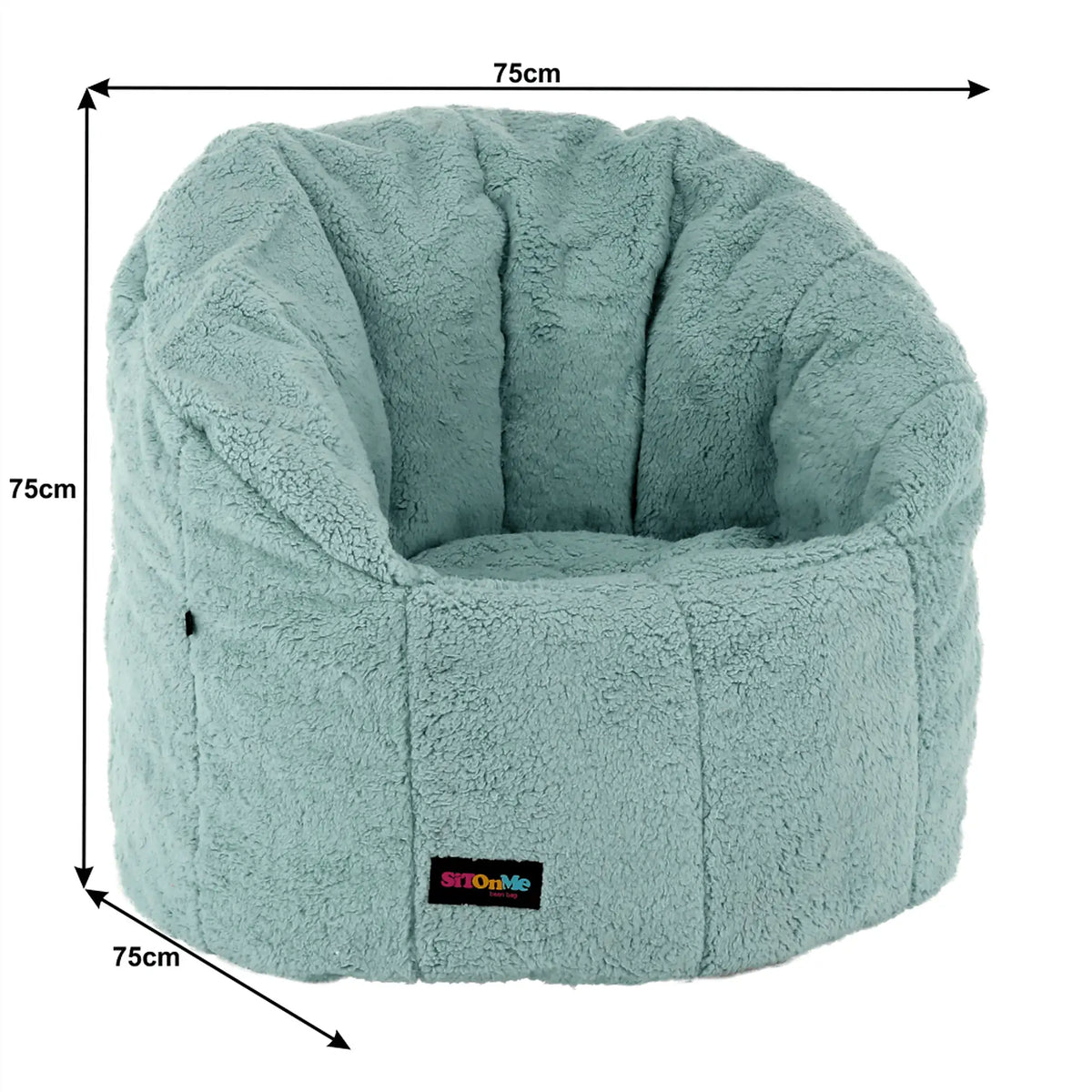 Fotoliu puf ALMERO, verde menta, material textil, 75x75 cm
