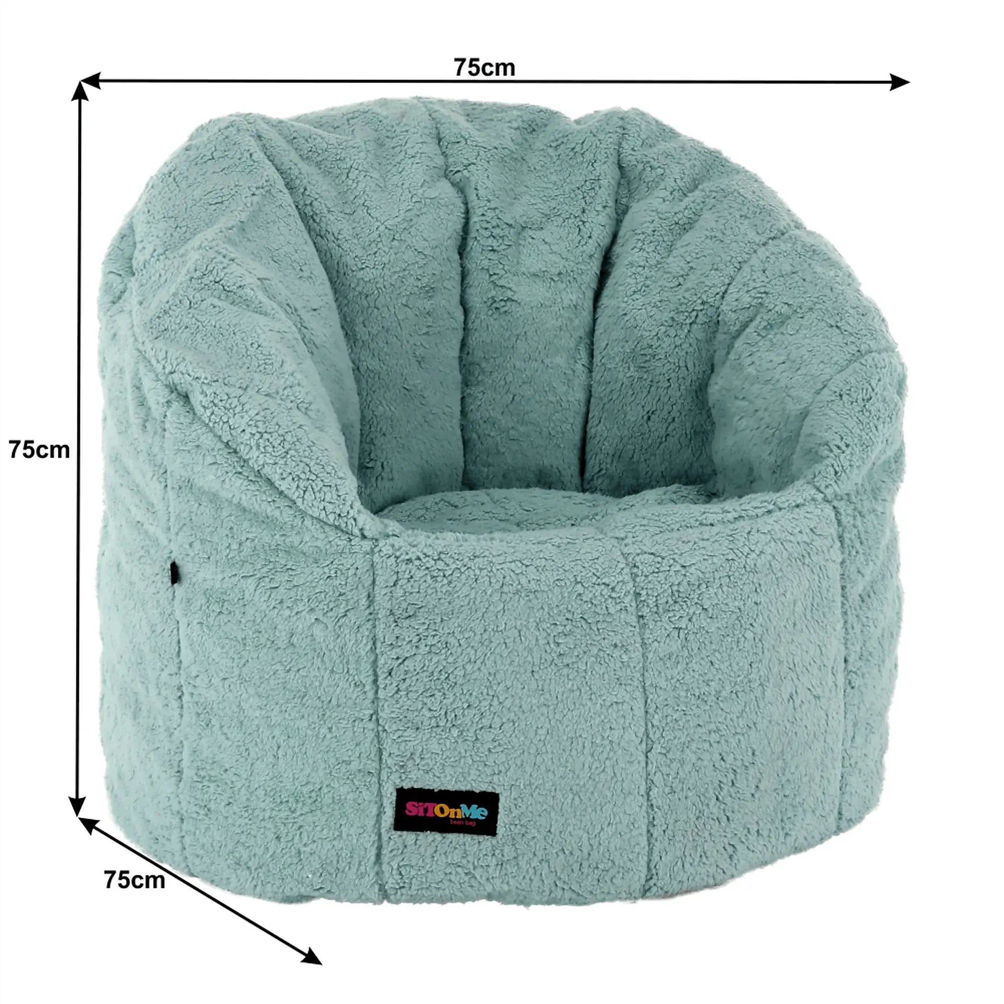 Fotoliu puf ALMERO, verde menta, material textil, 75x75 cm