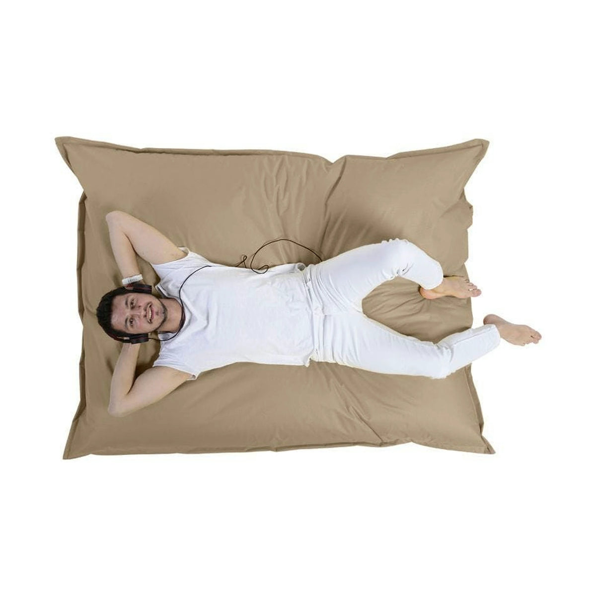 Fotoliu puf GIANT, bej, poliester, 140x30x180 cm