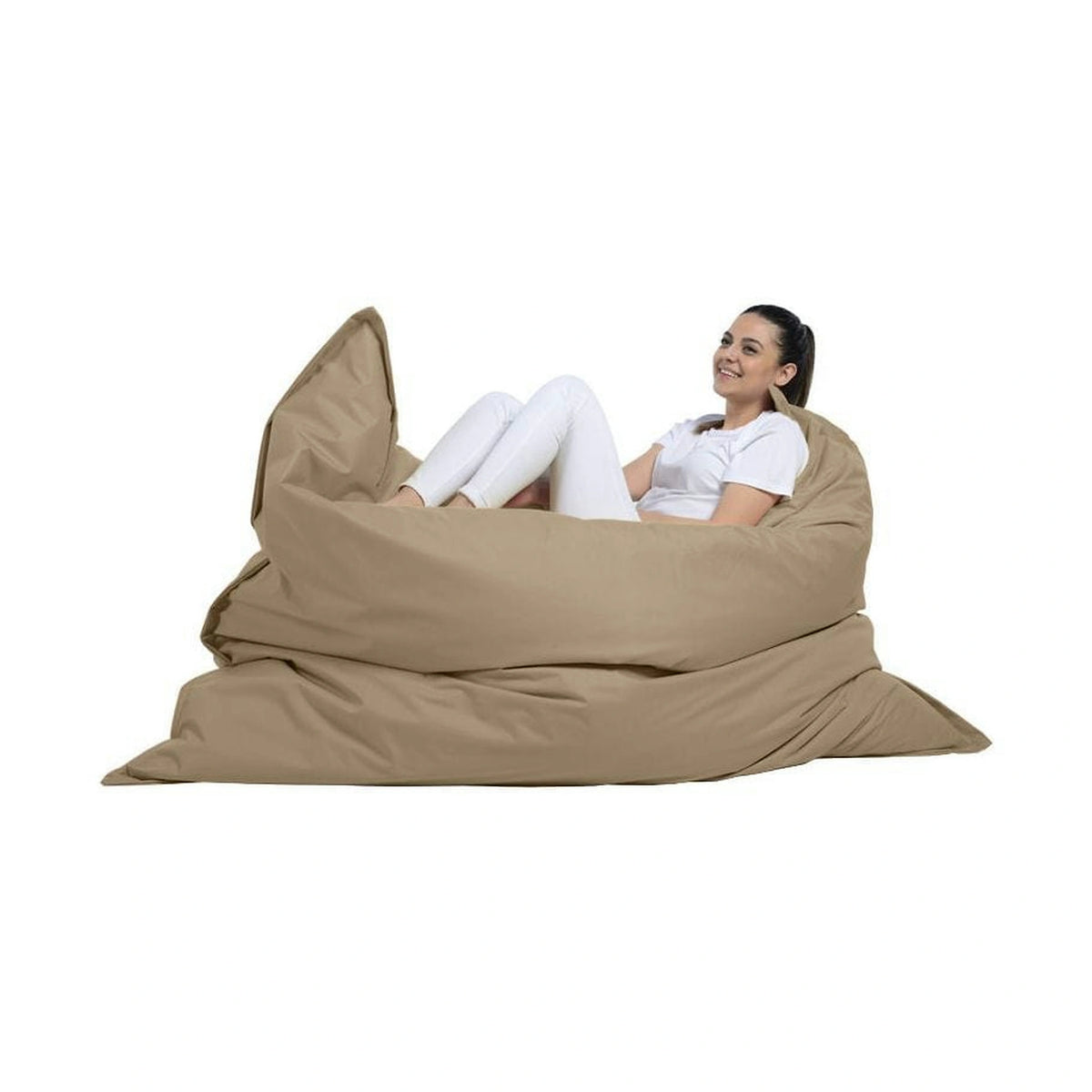 Fotoliu puf GIANT, bej, poliester, 140x30x180 cm
