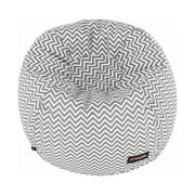 Fotoliu puf GOMBY, gri/alb, material textil, 60x50x60 cm