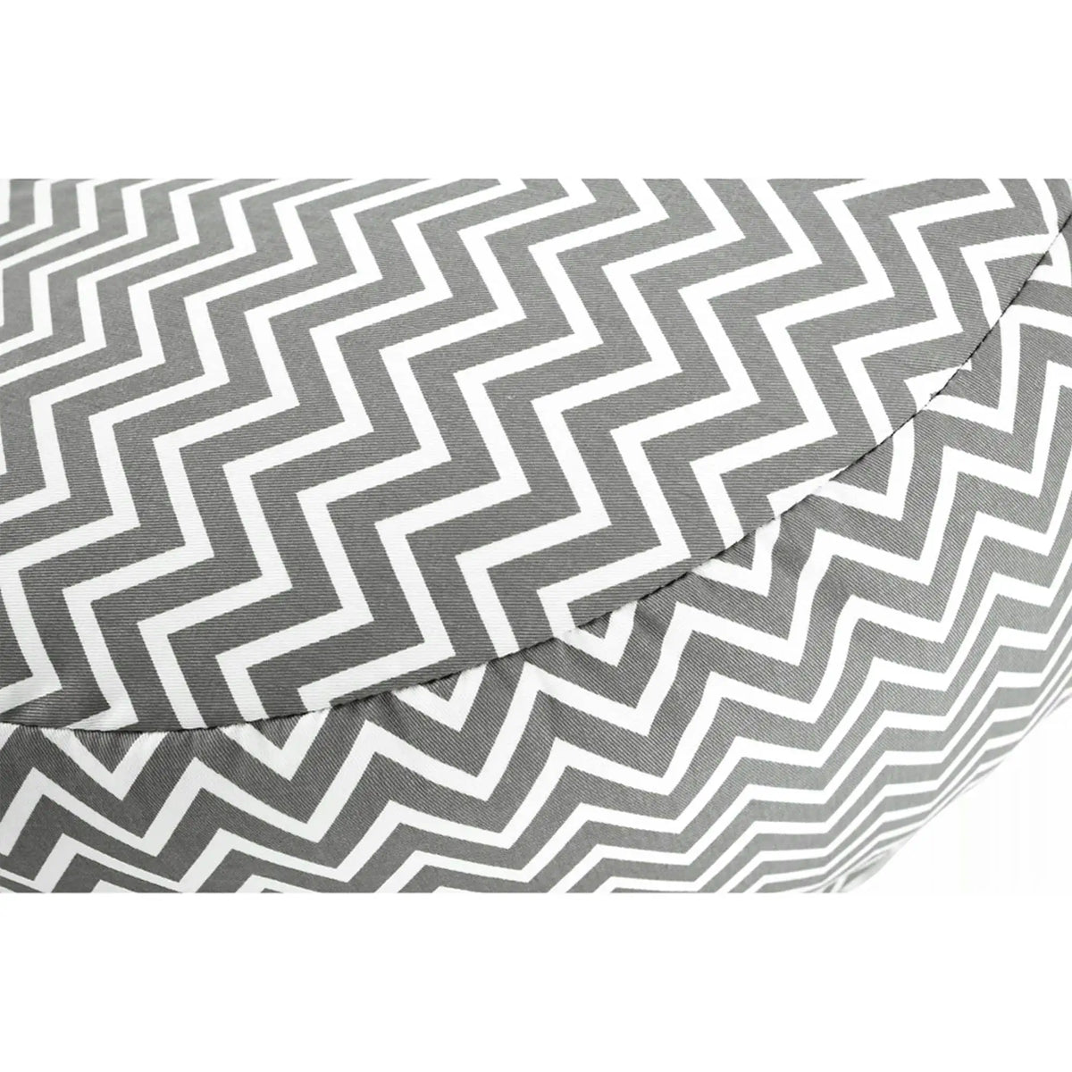 Fotoliu puf GOMBY, gri/alb, material textil, 60x50x60 cm