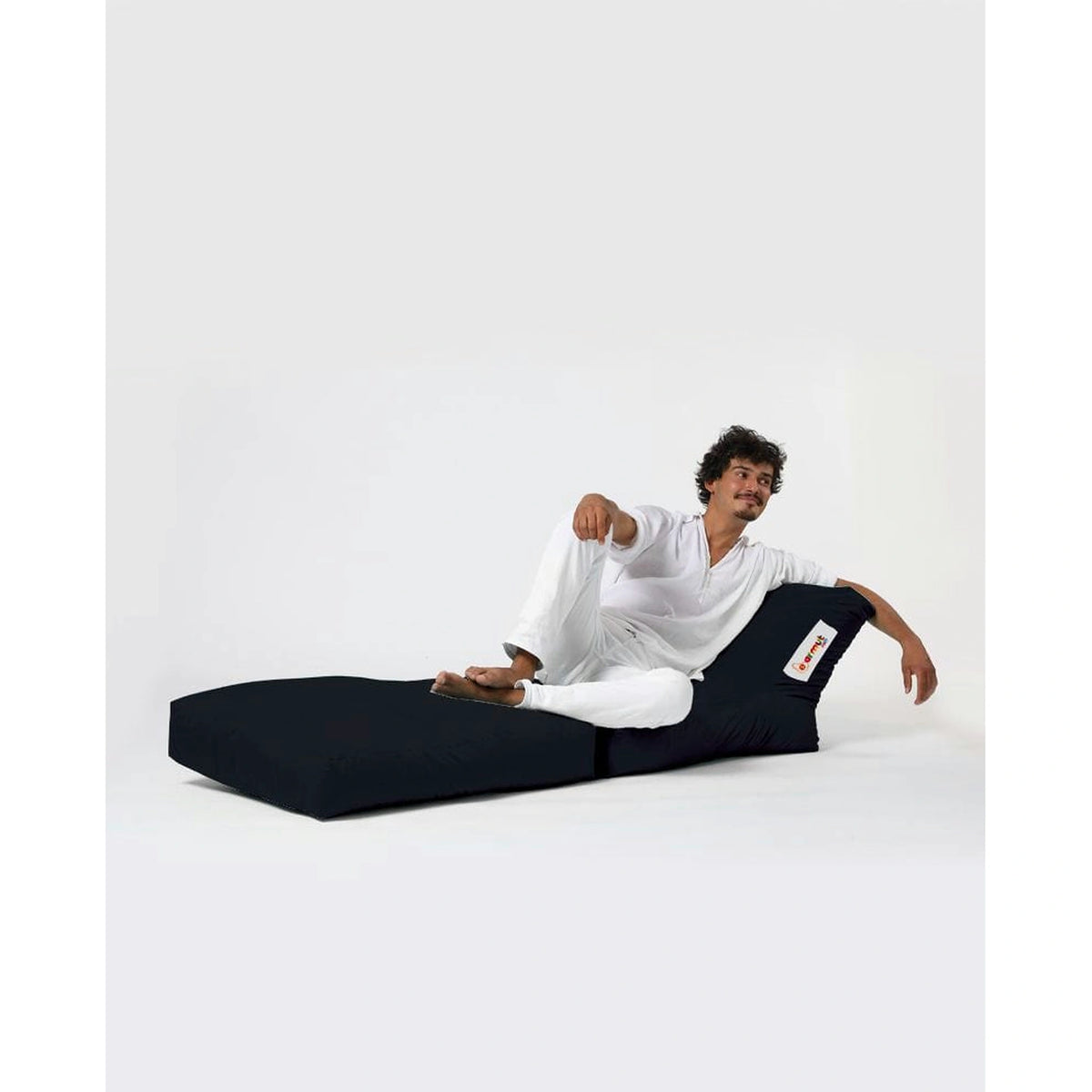 Fotoliu puf SIESTA, negru, poliester, 55x40x40 cm