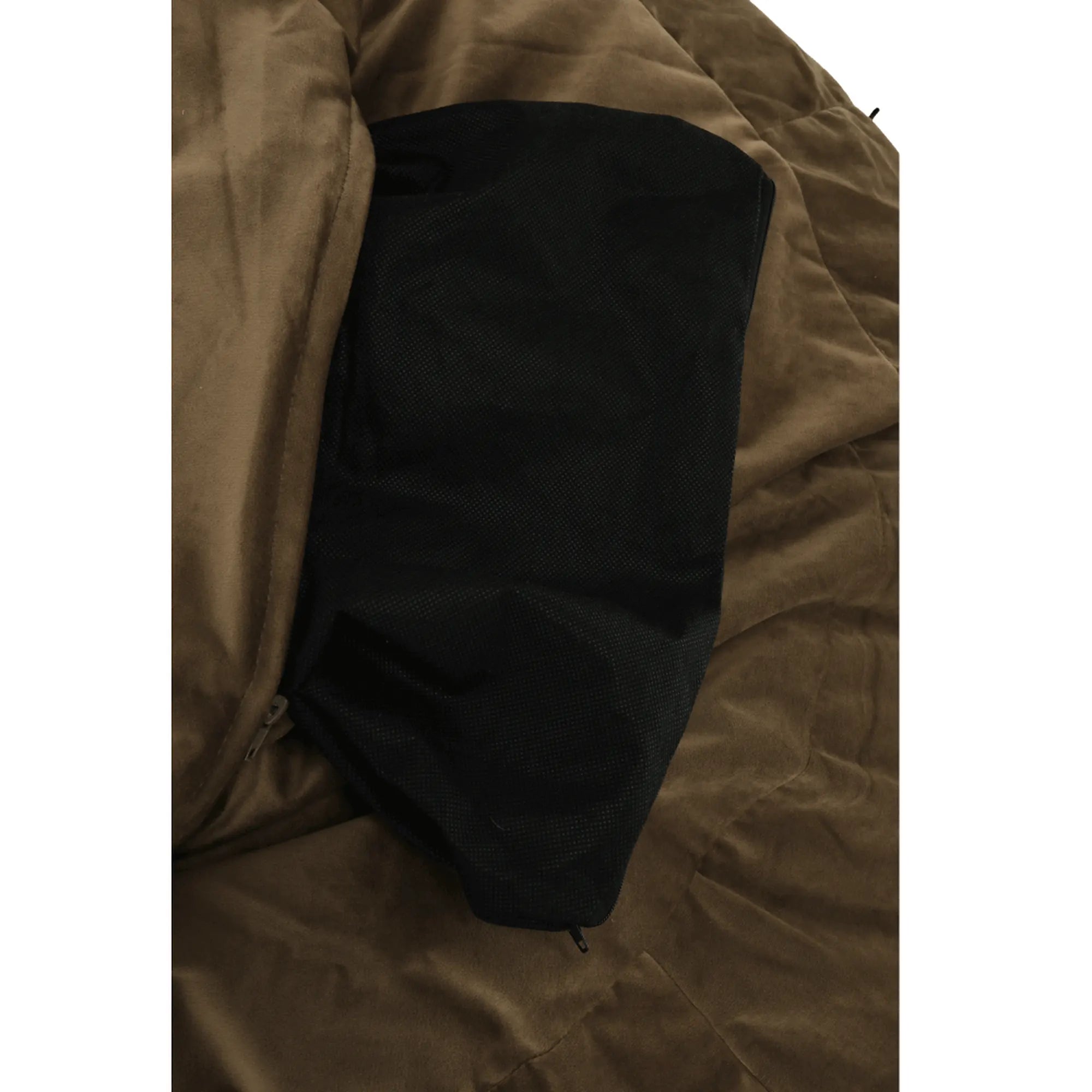 Fotoliu puf TRIKALO, maro taupe, material textil, 75x100 cm