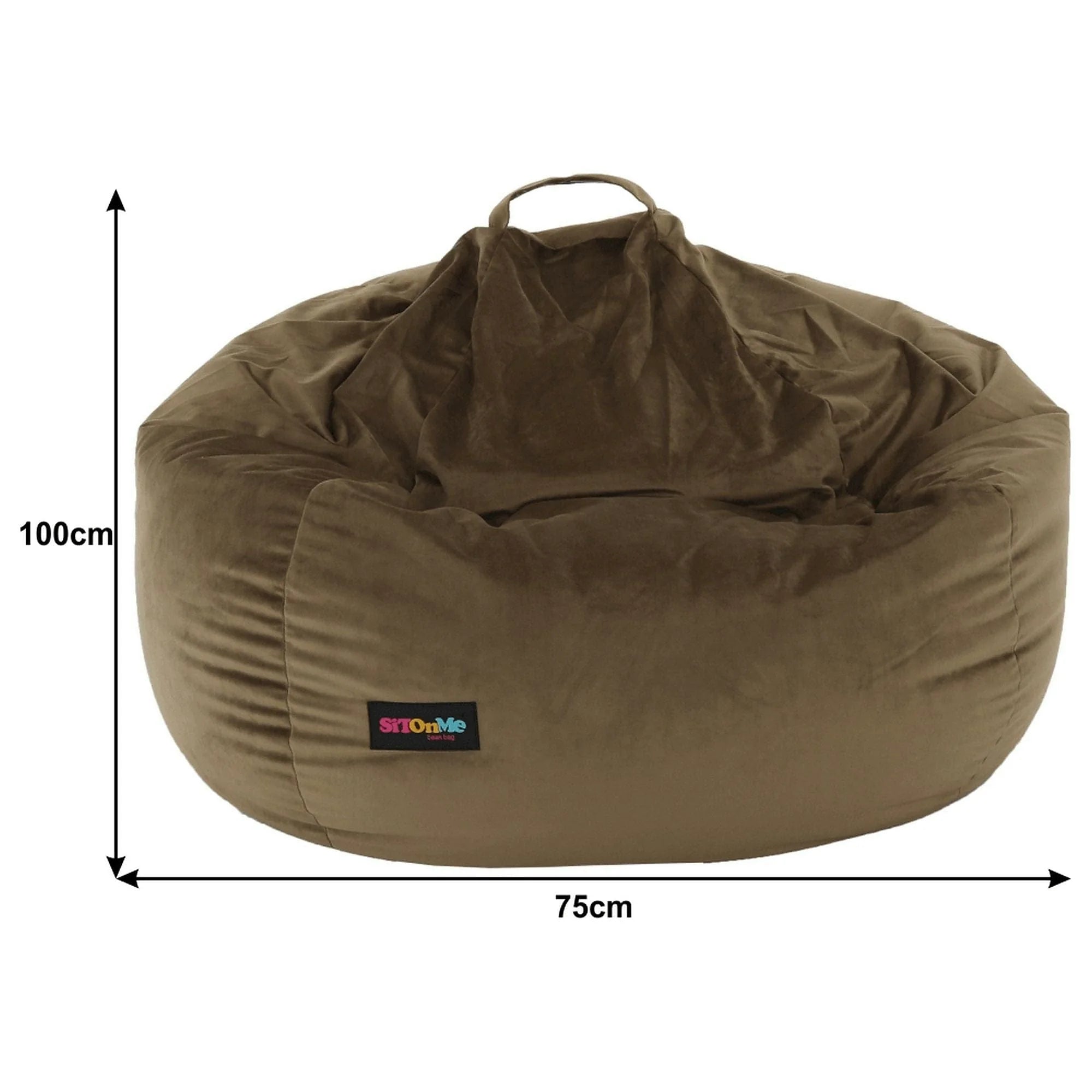 Fotoliu puf TRIKALO, maro taupe, material textil, 75x100 cm