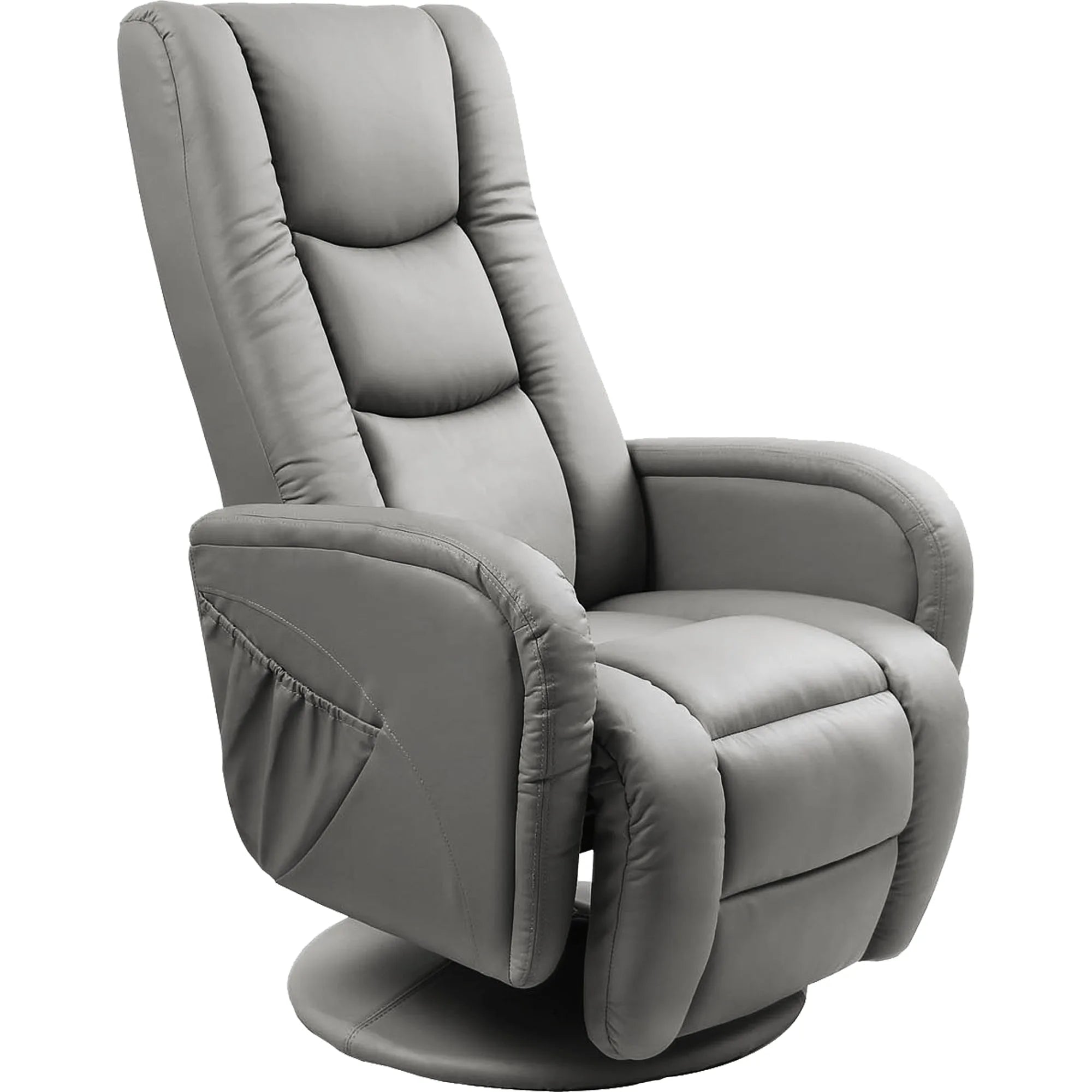 Fotoliu PULSAR, gri, piele ecologica, 68x85/135x85/106 cm