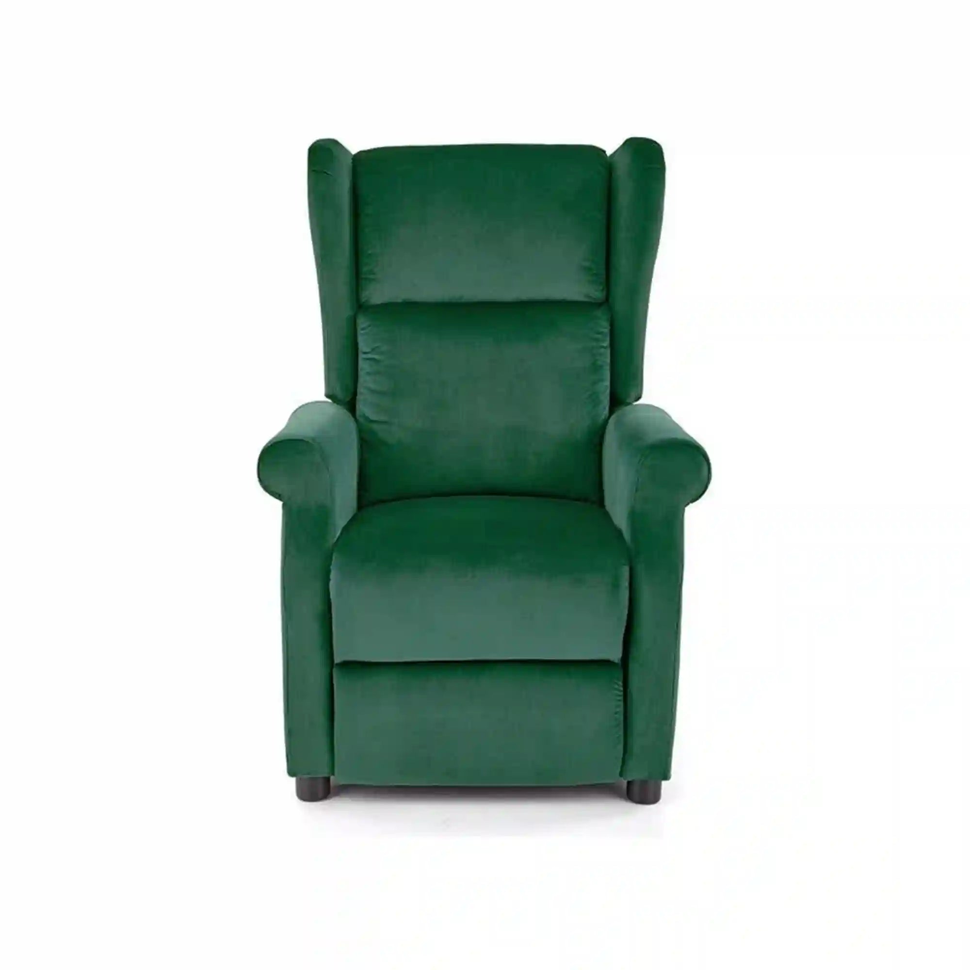 Fotoliu rabatabil AGUSTIN 2, verde inchis/negru, stofa/lemn, 75x92/160x83/107 cm