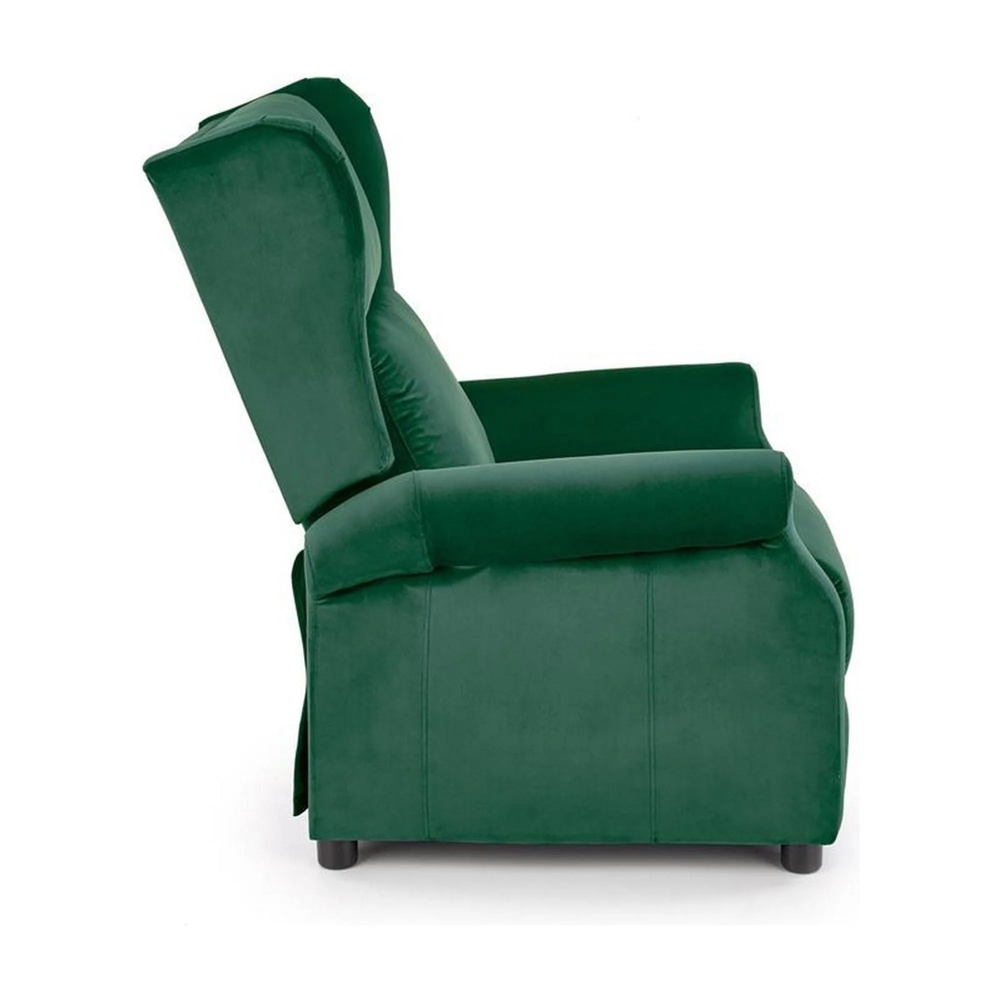 Fotoliu rabatabil AGUSTIN 2, verde inchis/negru, stofa/lemn, 75x92/160x83/107 cm