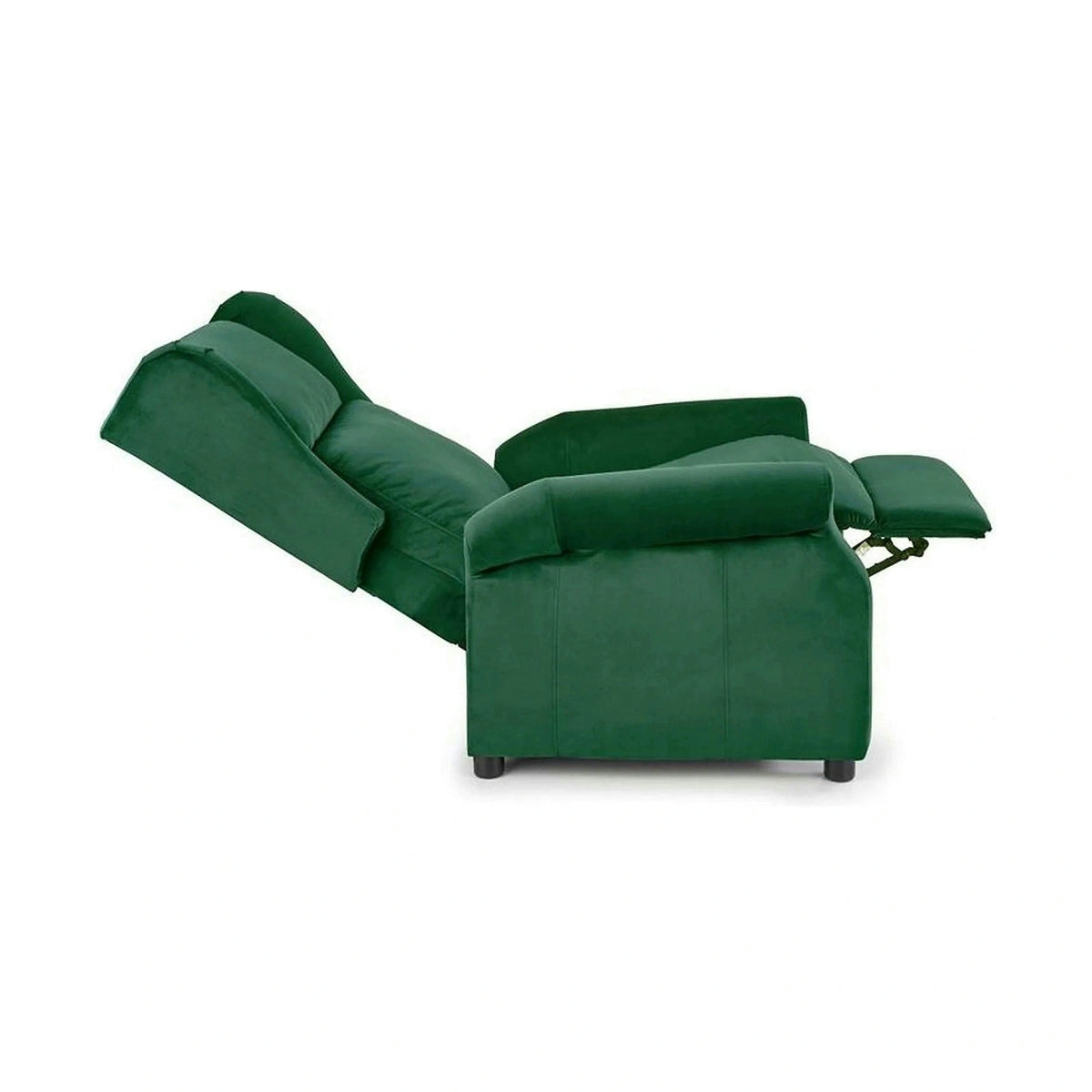 Fotoliu rabatabil AGUSTIN 2, verde inchis/negru, stofa/plastic, 75x92/160x107/83 cm