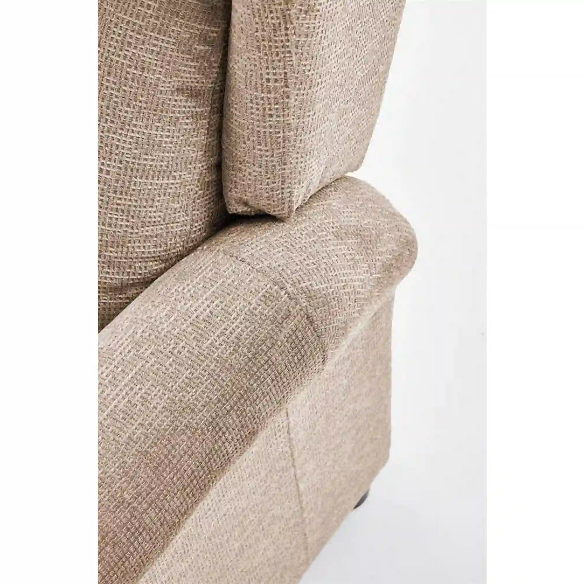 Fotoliu rabatabil AGUSTIN M, bej/maro, stofa/plastic, 75x92/160x83/107 cm