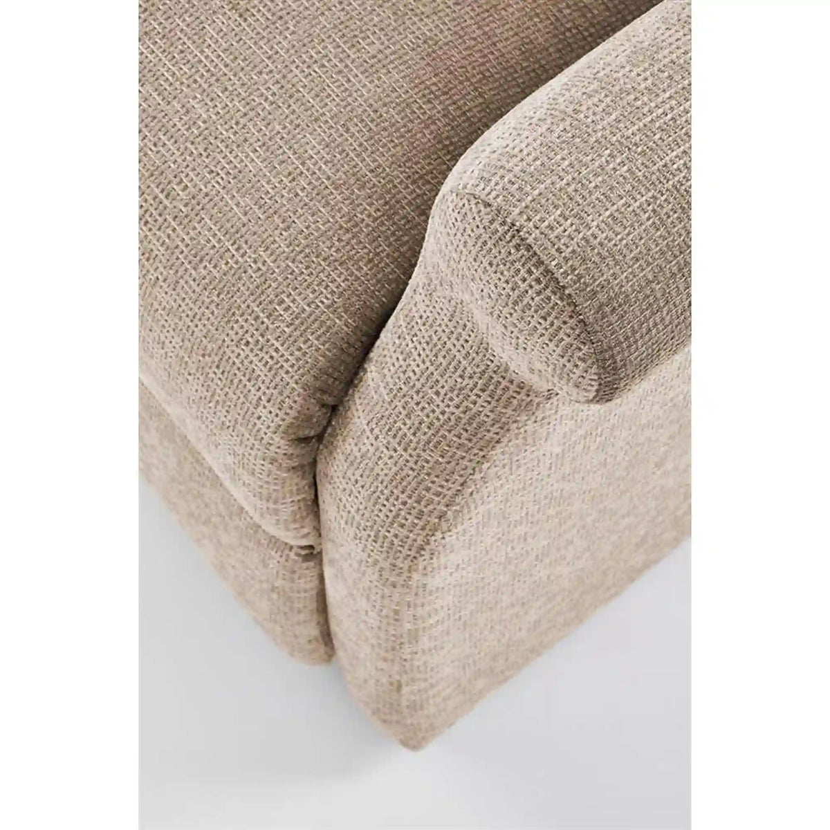 Fotoliu rabatabil AGUSTIN M, bej/maro, stofa/plastic, 75x92/160x83/107 cm