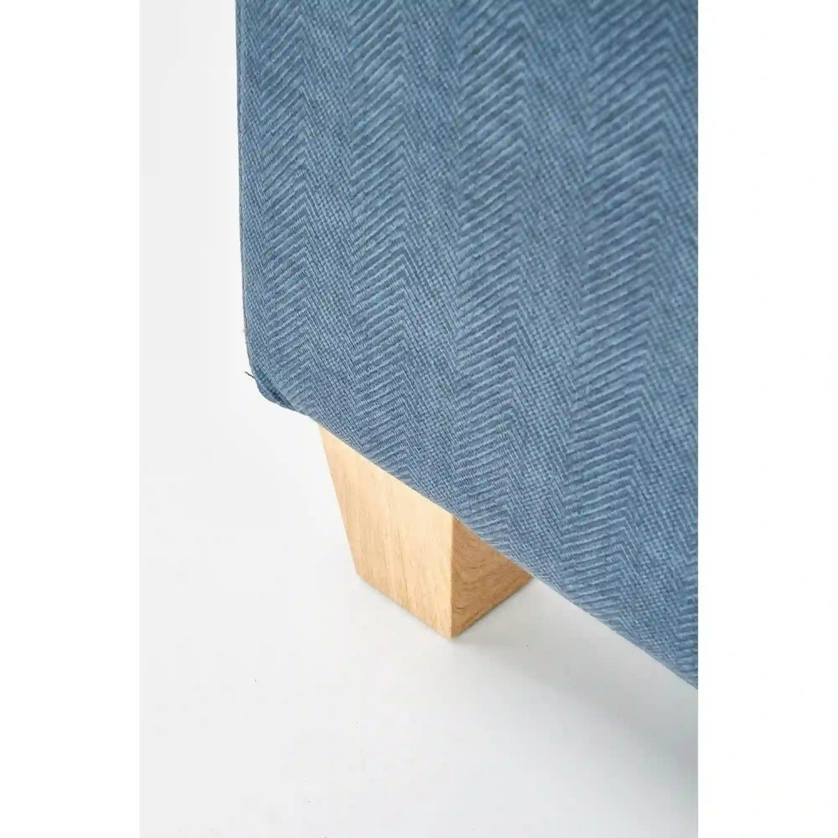 Fotoliu rabatabil BARD, albastru inchis/stejar, stofa/lemn, 90x90/158x76/102 cm