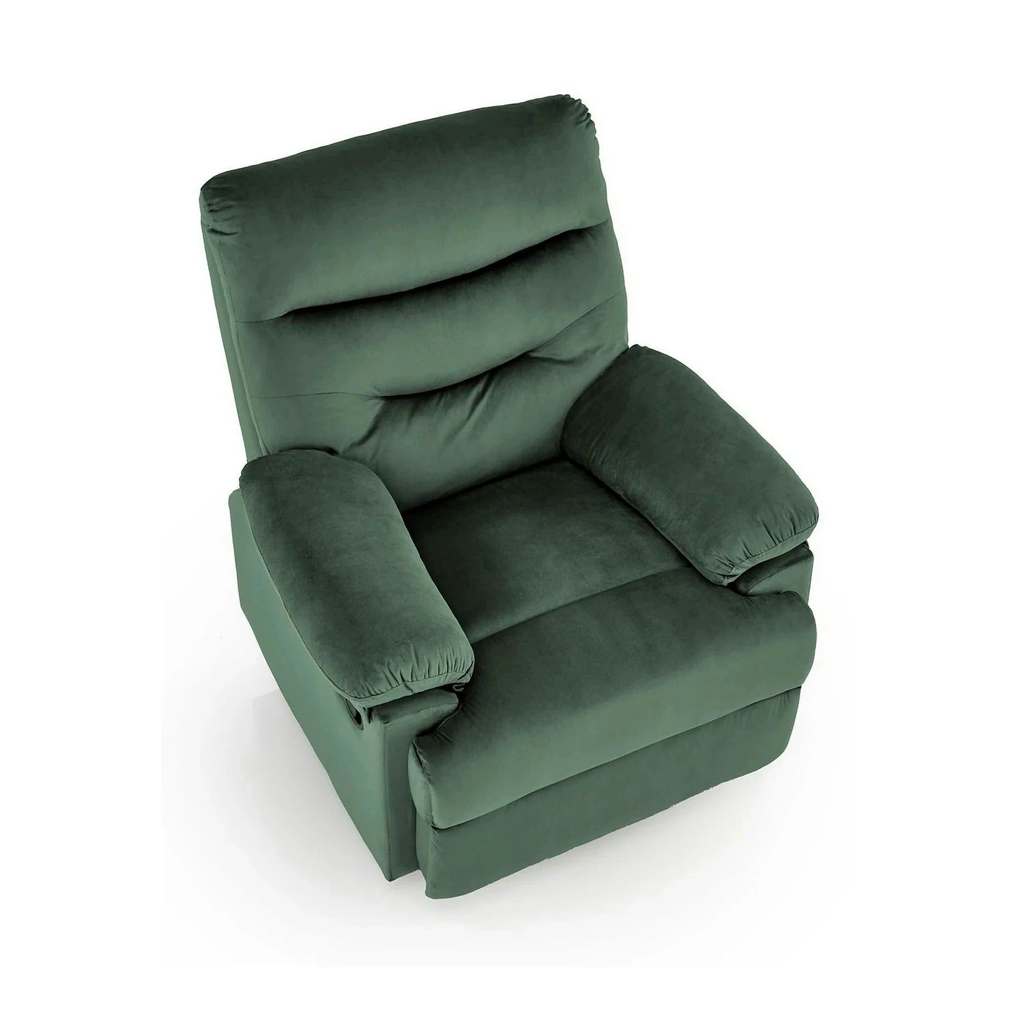 Fotoliu rabatabil DRAGER, verde inchis/negru, stofa catifelata/metal, 88x90/160x105 cm