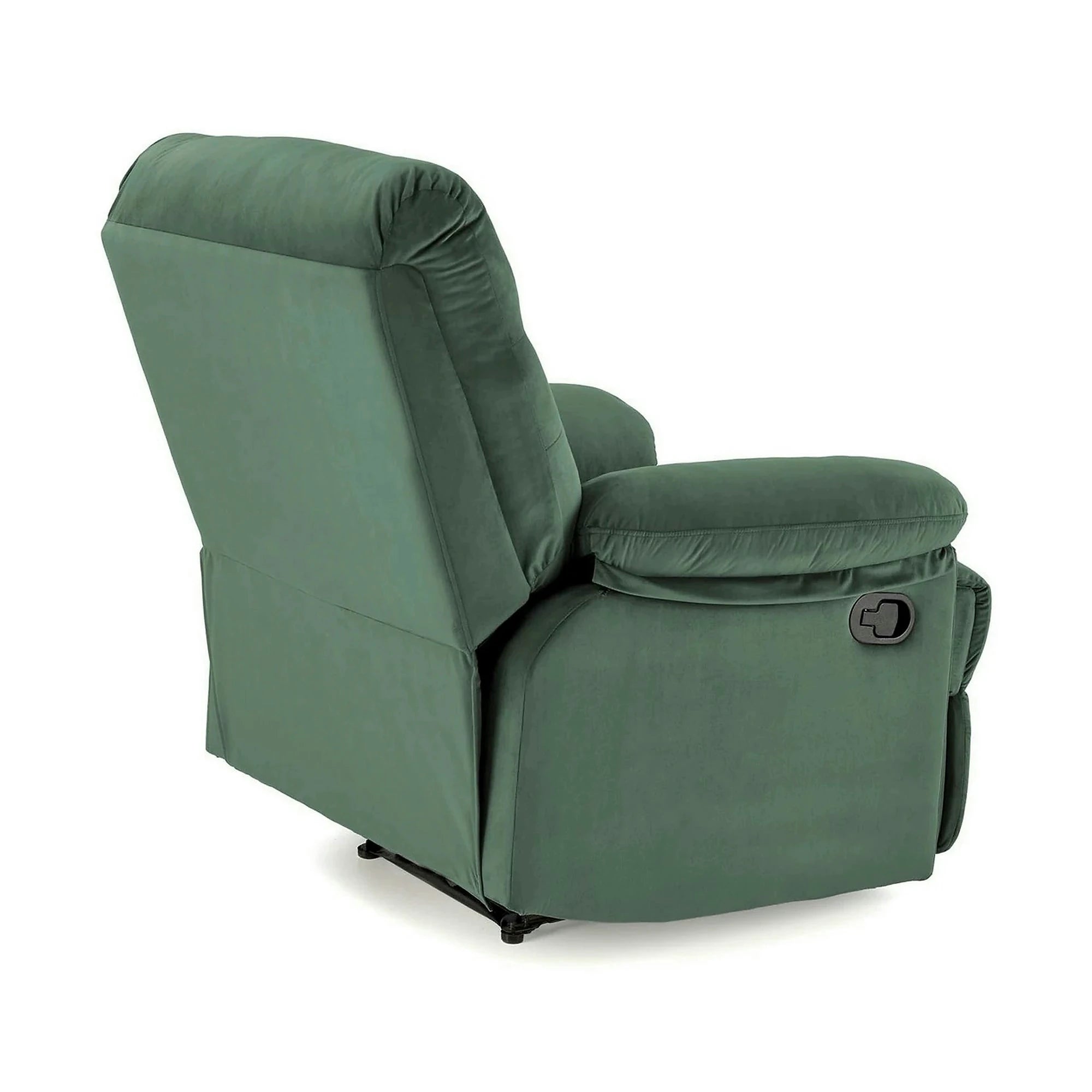Fotoliu rabatabil DRAGER, verde inchis/negru, stofa catifelata/metal, 88x90/160x105 cm