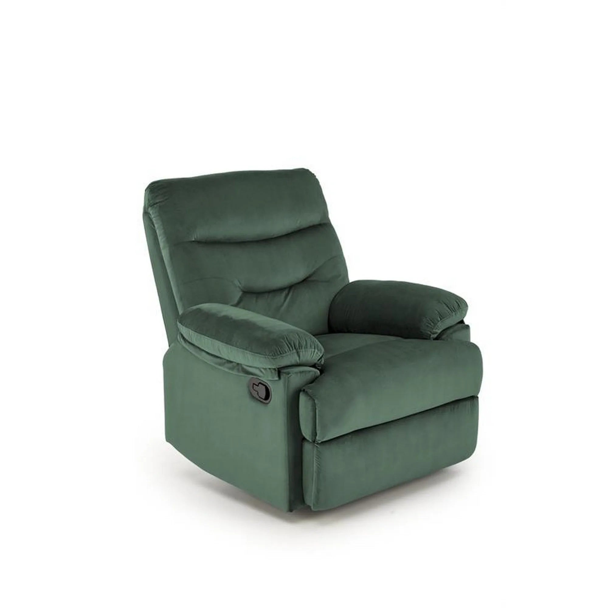 Fotoliu rabatabil DRAGER, verde inchis/negru, stofa catifelata/metal, 88x90/160x105 cm