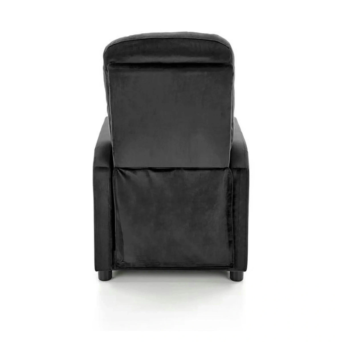 Fotoliu rabatabil FELIPE 2, negru, stofa catifelata/plastic, 64x84/135x103/76 cm