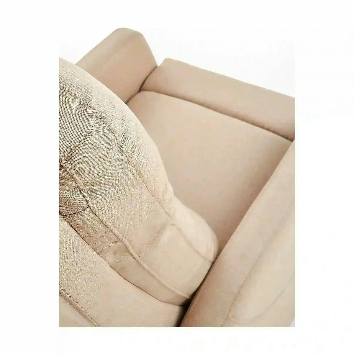 Fotoliu rabatabil FELIPE, bej/negru, stofa/plastic, 64x84/135x103/76 cm
