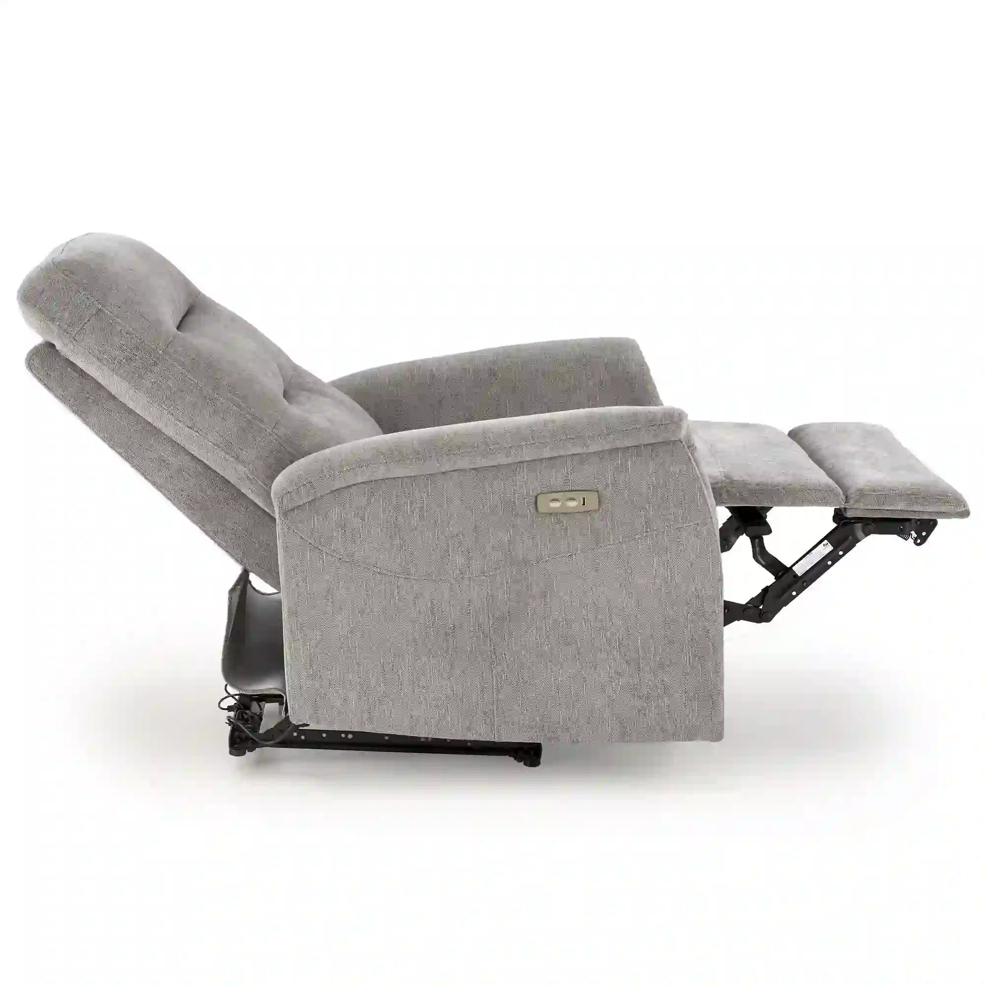 Fotoliu rabatabil JAMAL, stofa clasica, gri - Odin 15, 80x90/160x105 cm