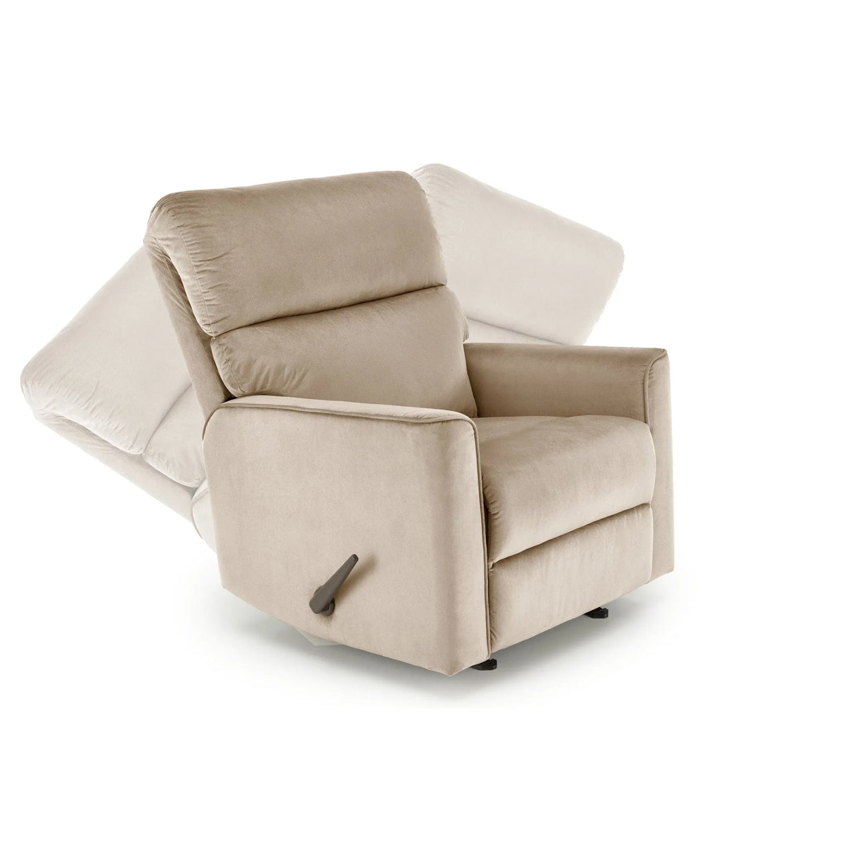 Fotoliu rabatabil KARIM, bej/negru, stofa clasica/metal, 85x100/167x103 cm