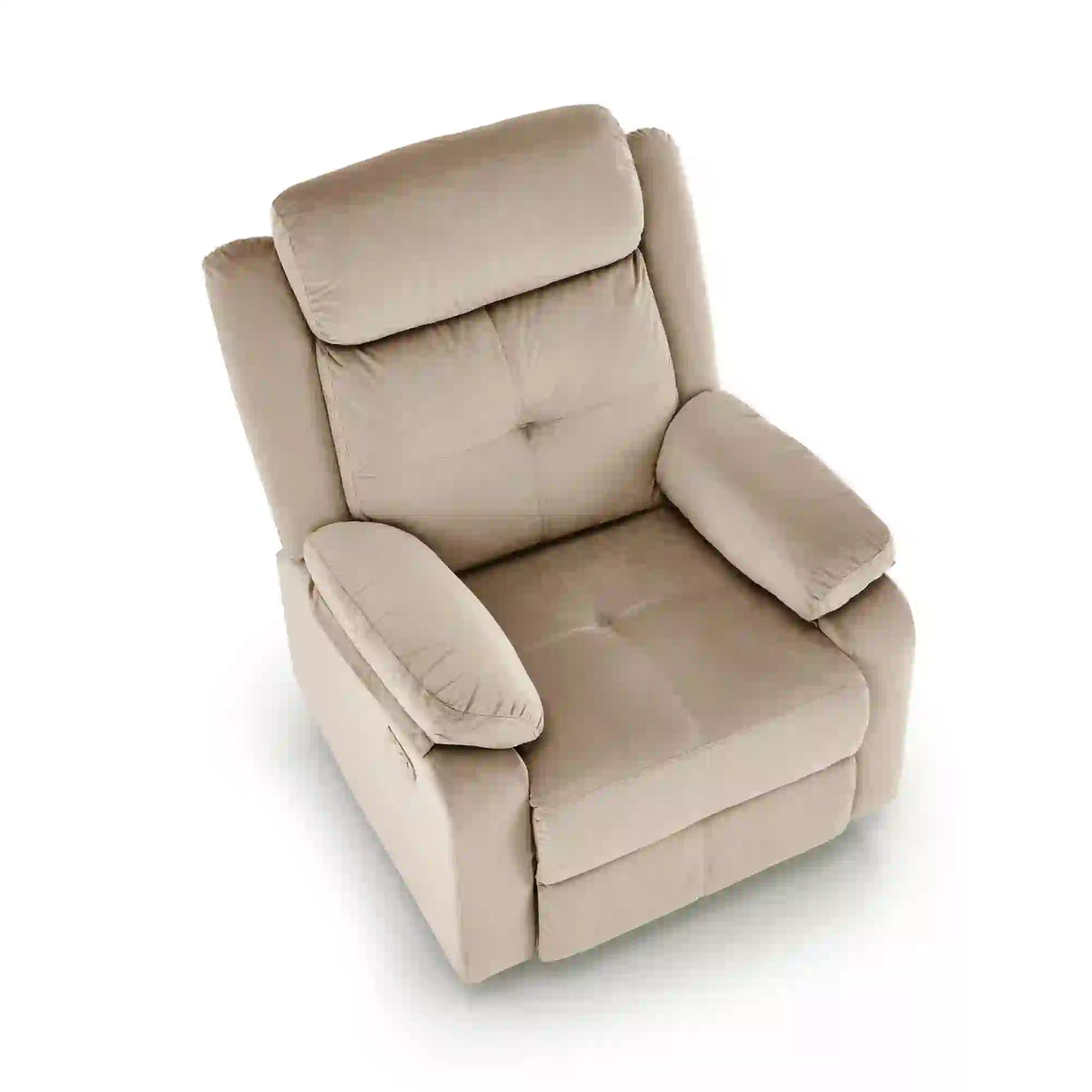 Fotoliu rabatabil LORIS, bej, stofa clasica/metal, 85x95/162x105 cm