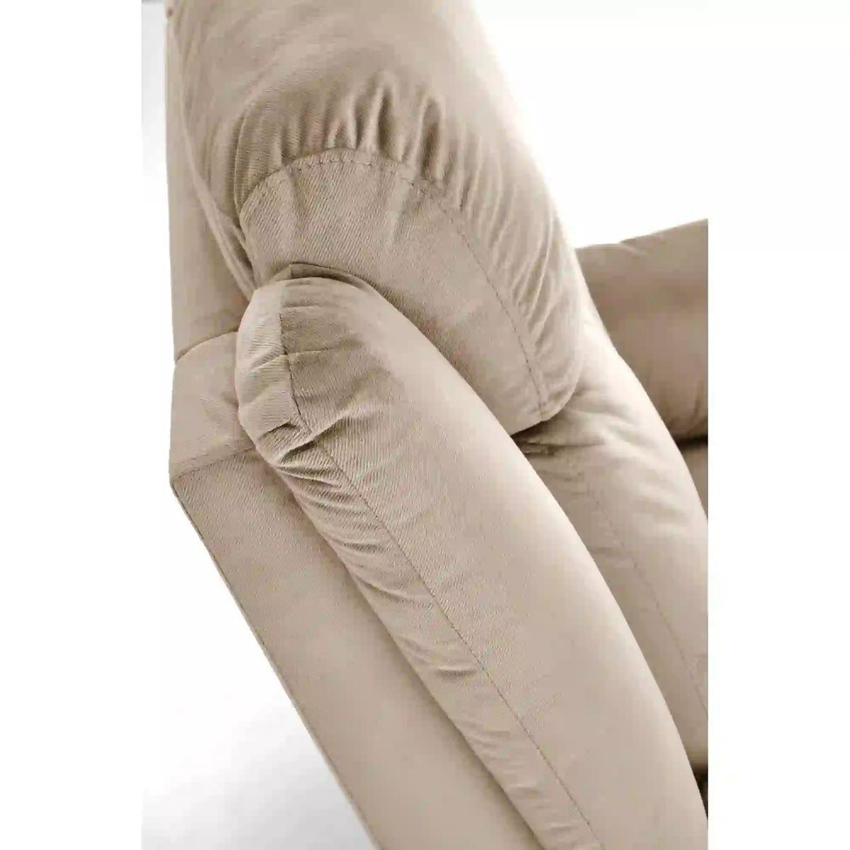 Fotoliu rabatabil LORIS, bej, stofa clasica/metal, 85x95/162x105 cm