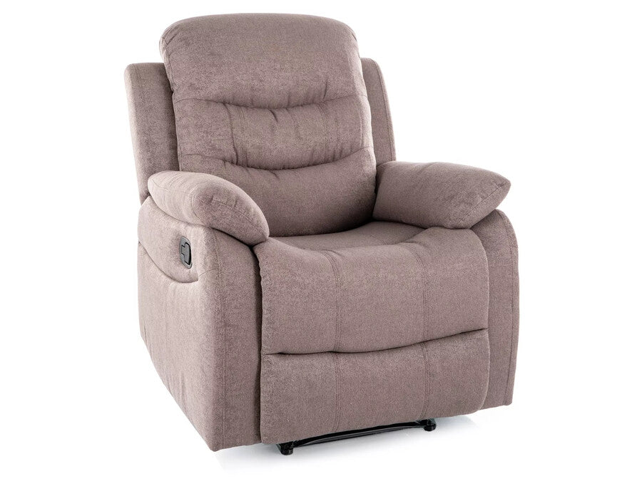 Fotoliu rabatabil NERON, maro/negru, stofa/metal, 72x80/160x101 cm