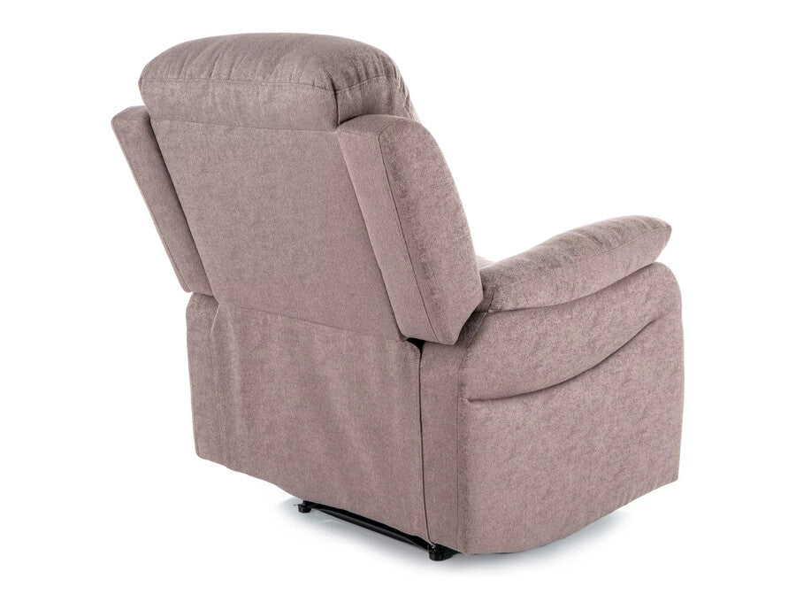 Fotoliu rabatabil NERON, maro/negru, stofa/metal, 72x80/160x101 cm