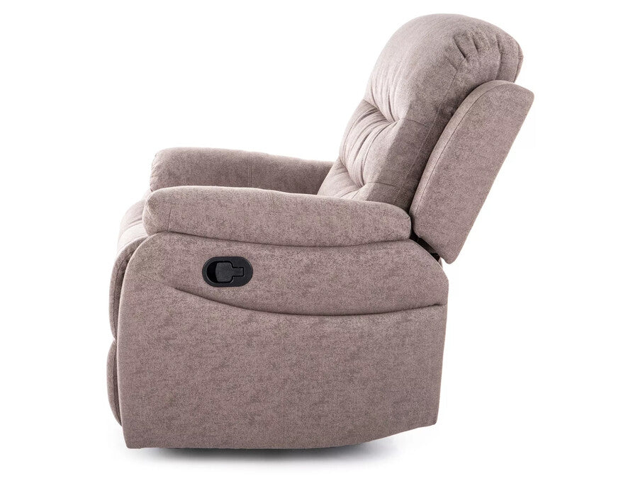 Fotoliu rabatabil NERON, maro/negru, stofa/metal, 72x80/160x101 cm