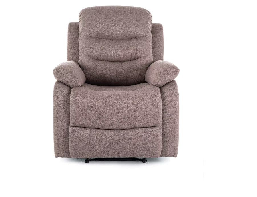 Fotoliu rabatabil NERON, maro/negru, stofa/metal, 72x80/160x101 cm