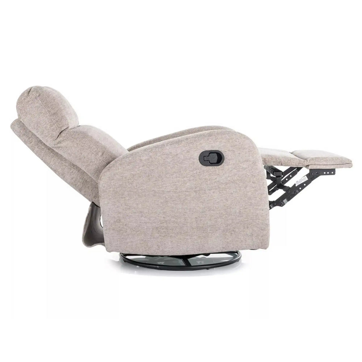 Fotoliu rabatabil OLIMP, bej inchis, stofa clasica/metal, 72x80/160x101 cm