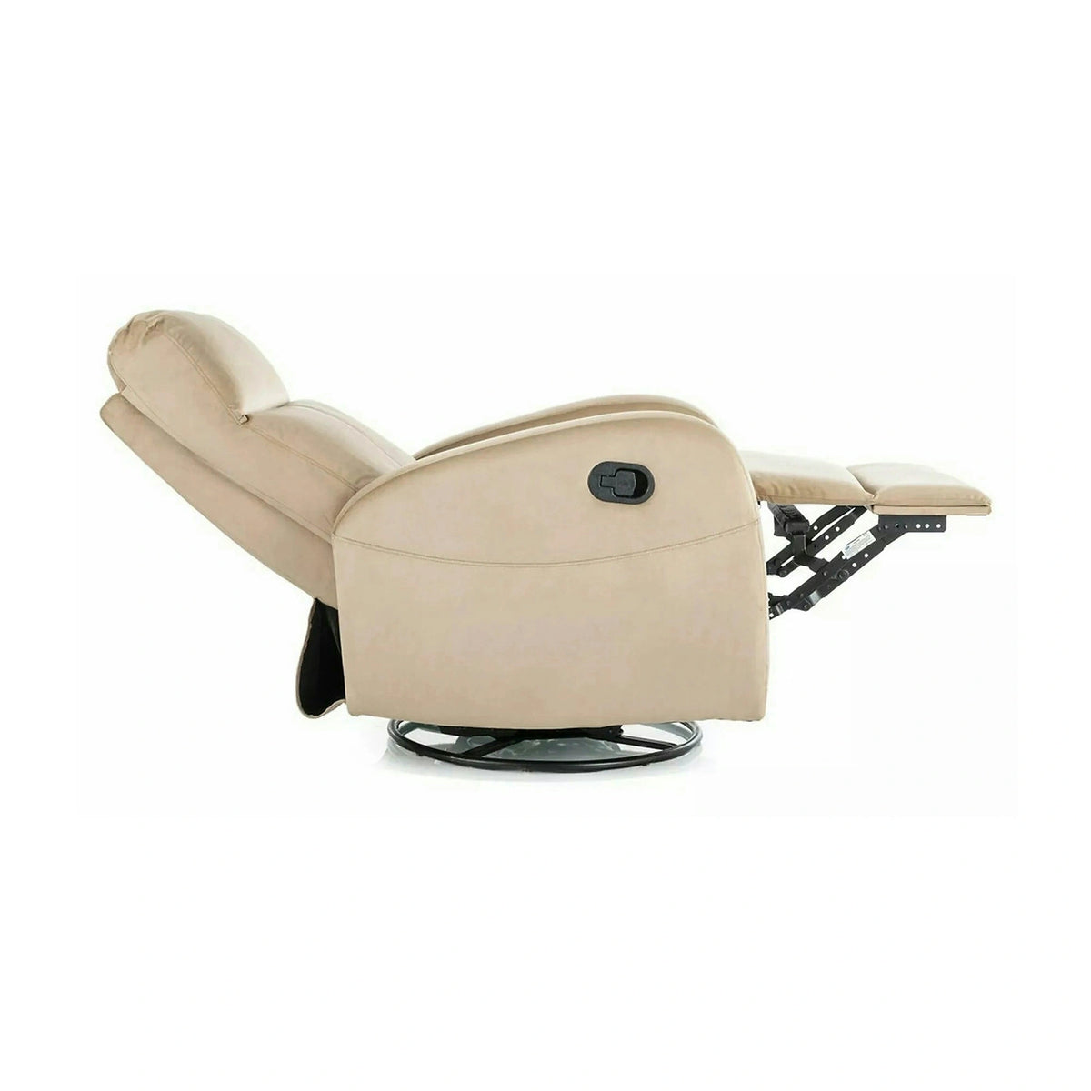 Fotoliu rabatabil OLIMP, bej, stofa catifelata/metal, 72x80/160x101 cm