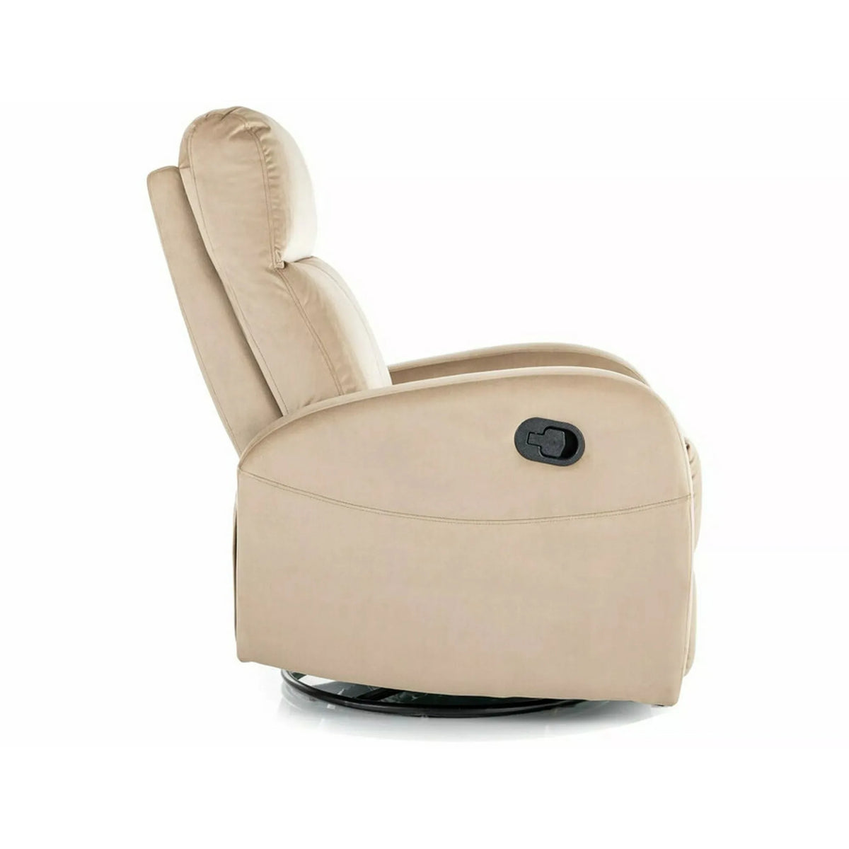 Fotoliu rabatabil OLIMP, bej, stofa catifelata/metal, 72x80/160x101 cm