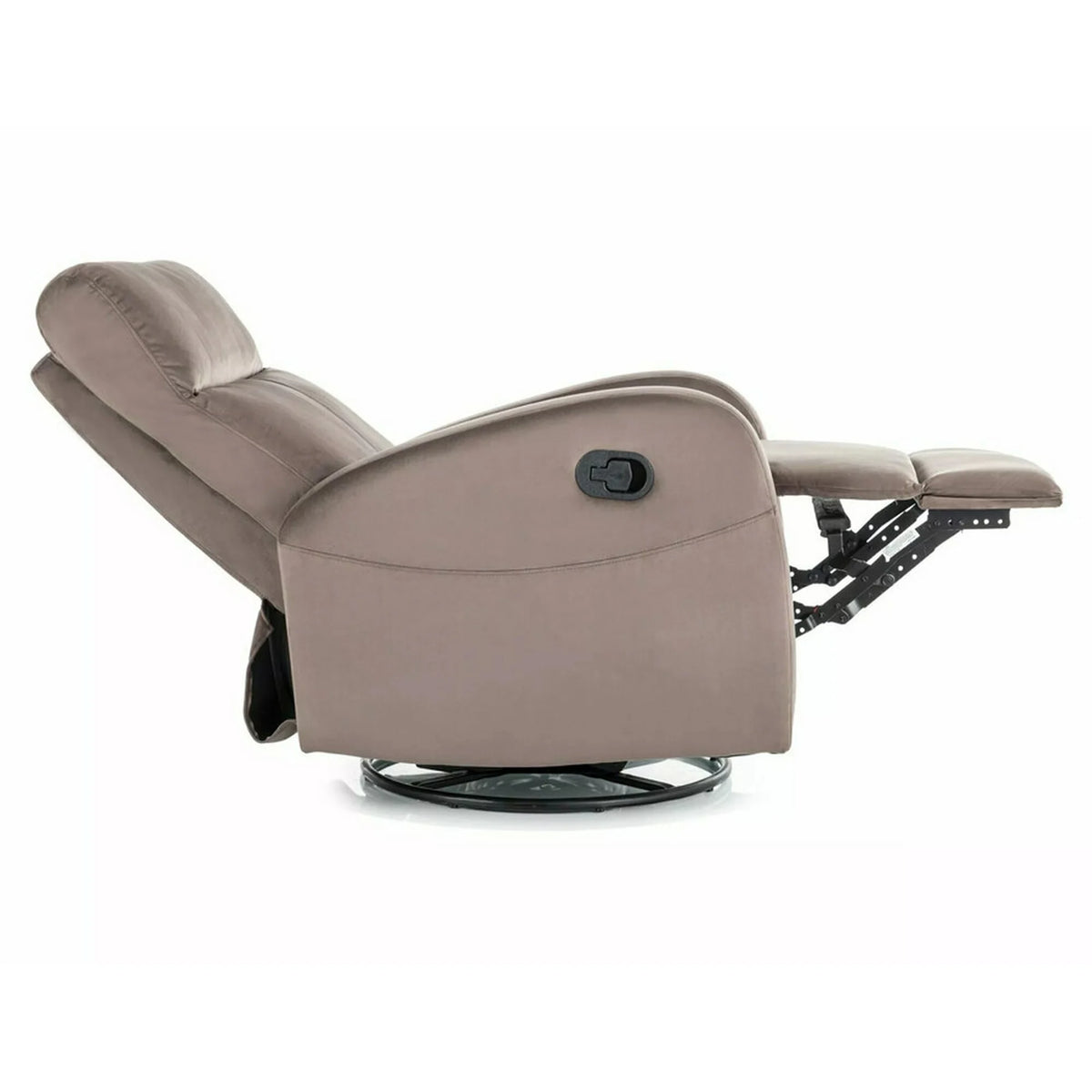 Fotoliu rabatabil OLIMP, cappuccino, stofa catifelata/metal, 72x80/160x101 cm