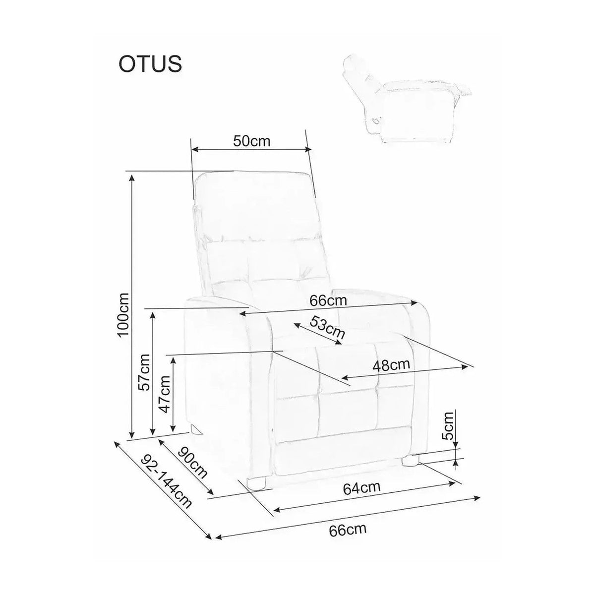 Fotoliu rabatabil OTUS II, stofa catifelata cappuccino - Bluvel 38, 66x92/144x100 cm