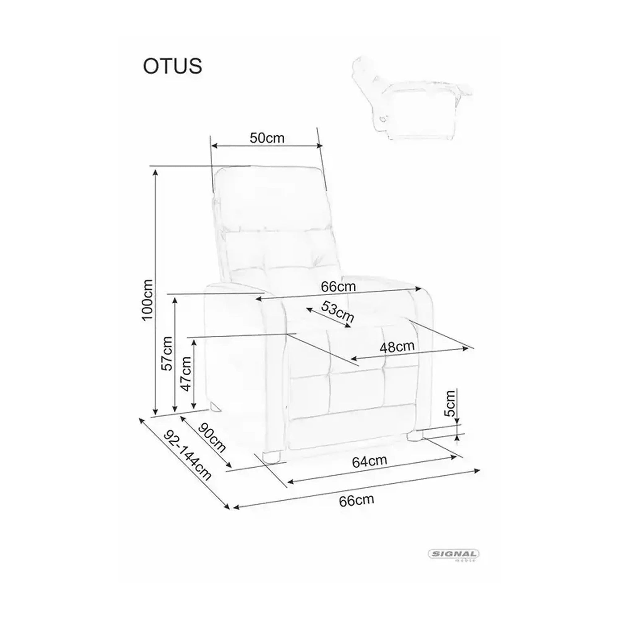 Fotoliu rabatabil OTUS, stofa catifelata bej inchis - Bluvel 40, 66x92/144x100 cm