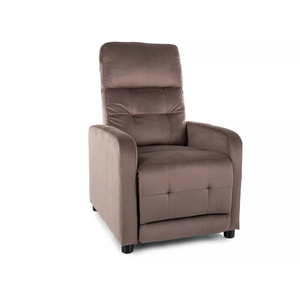 Fotoliu rabatabil OTUS, stofa catifelata cappuccino - Bluvel 38, 66x92/144x100 cm