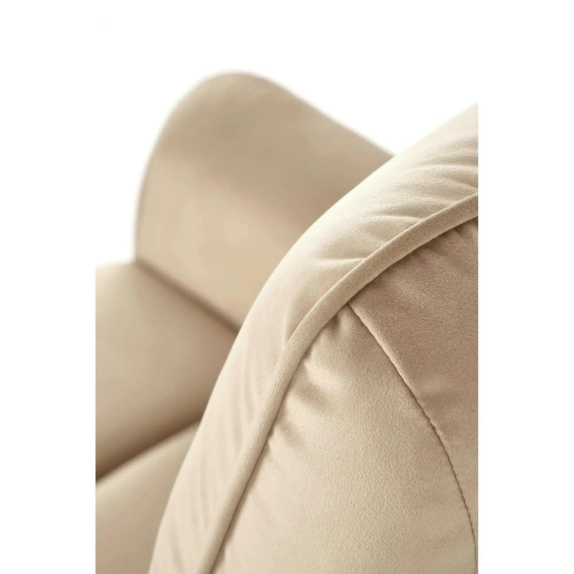 Fotoliu rabatabil SEMIR, bej/negru, stofa catifelata/metal, 80x90/170x92/108 cm
