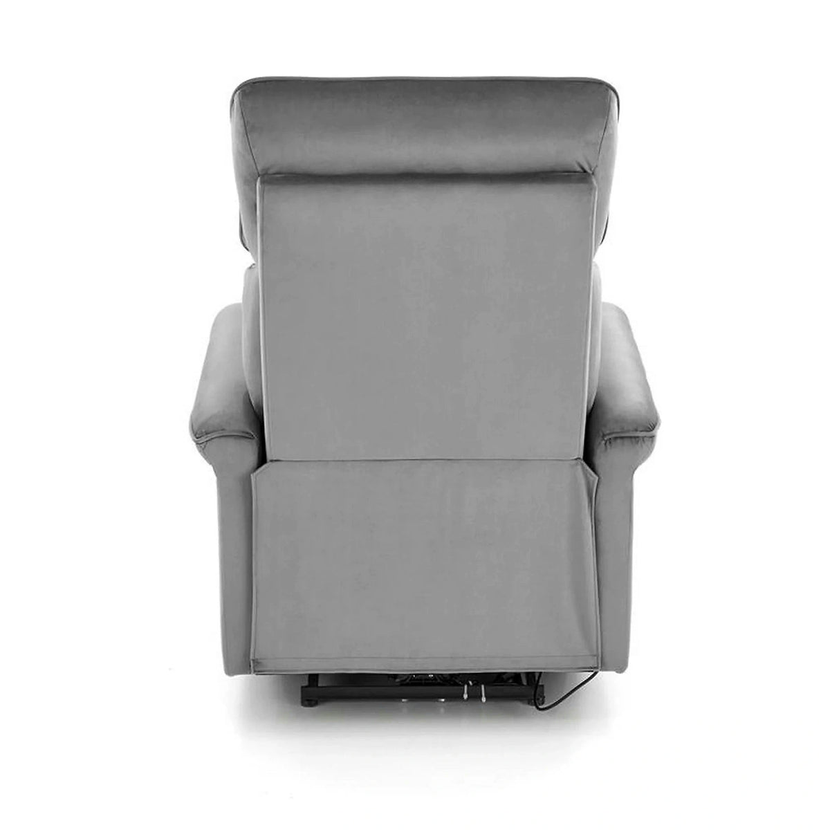 Fotoliu rabatabil SEMIR, gri/negru, stofa catifelata/metal, 80x90/170x92/108 cm