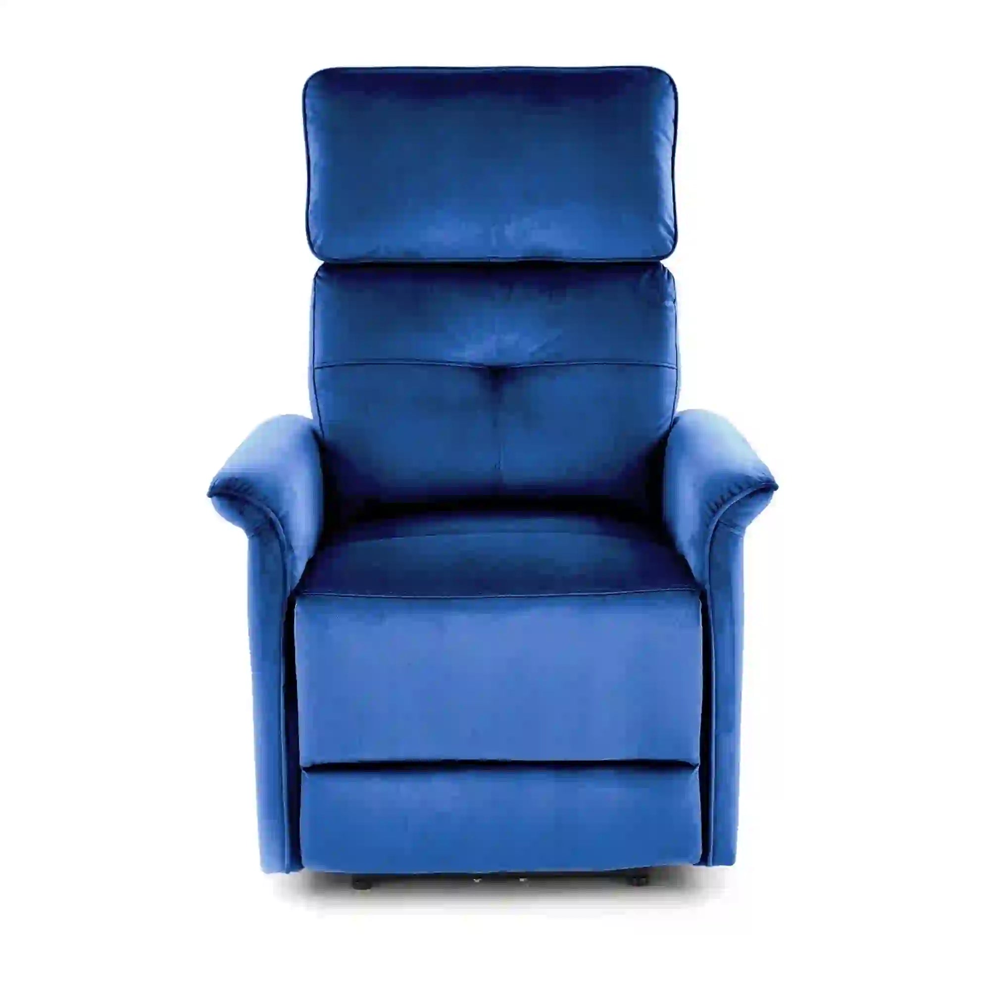 Fotoliu rabatabil SEMIR, stofa catifelata albastru - Bluvel 86, 80x90/170x92/108 cm