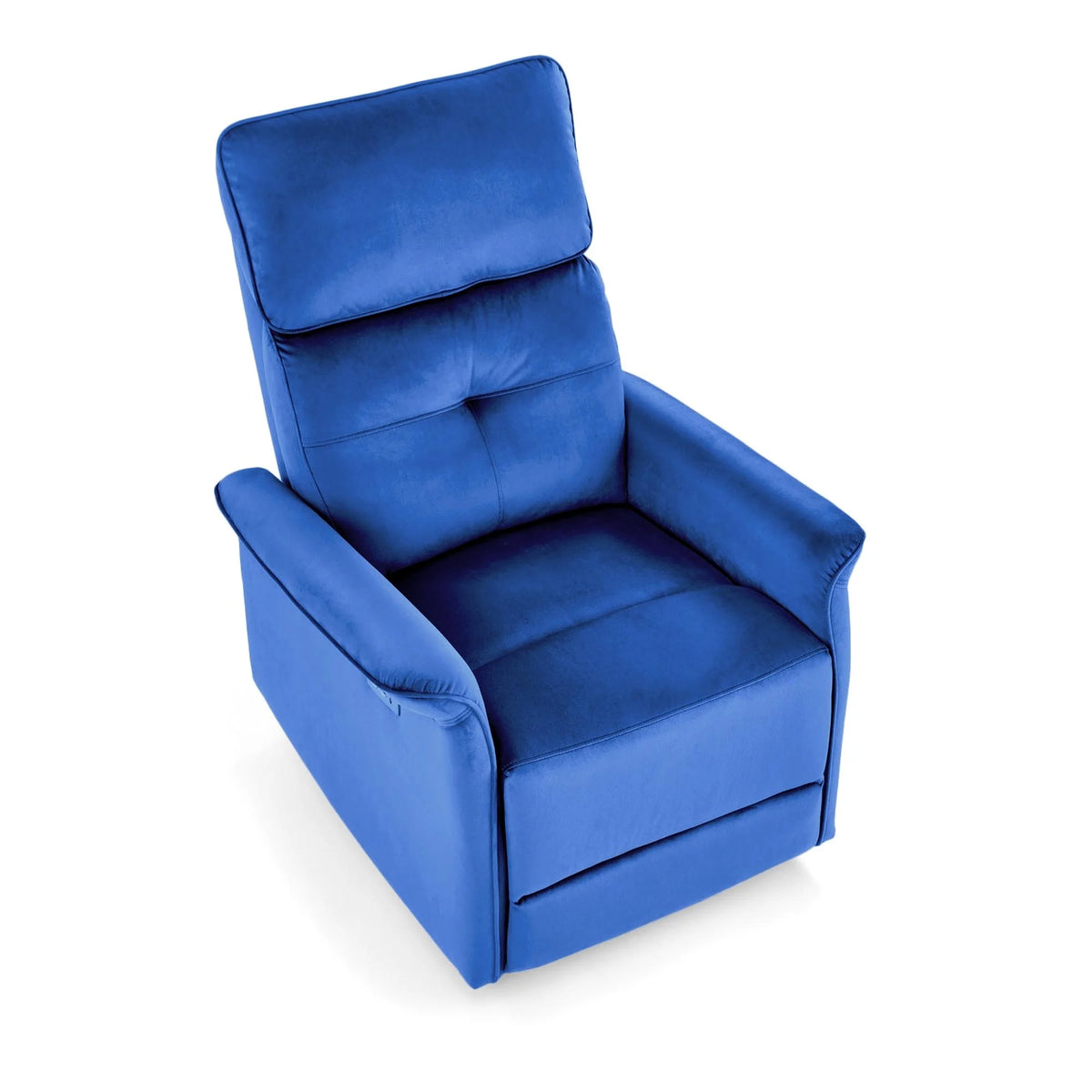 Fotoliu rabatabil SEMIR, stofa catifelata albastru - Bluvel 86, 80x90/170x92/108 cm