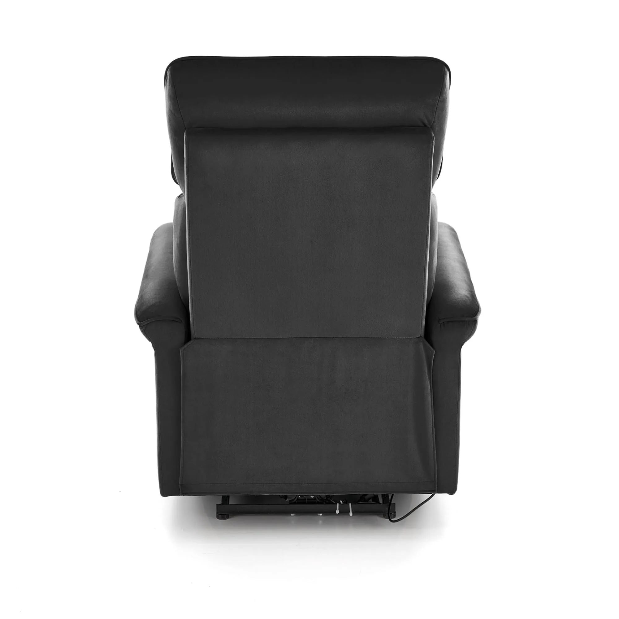 Fotoliu rabatabil SEMIR, stofa catifelata negru- Bluvel 19, 80x90/170x92/108 cm