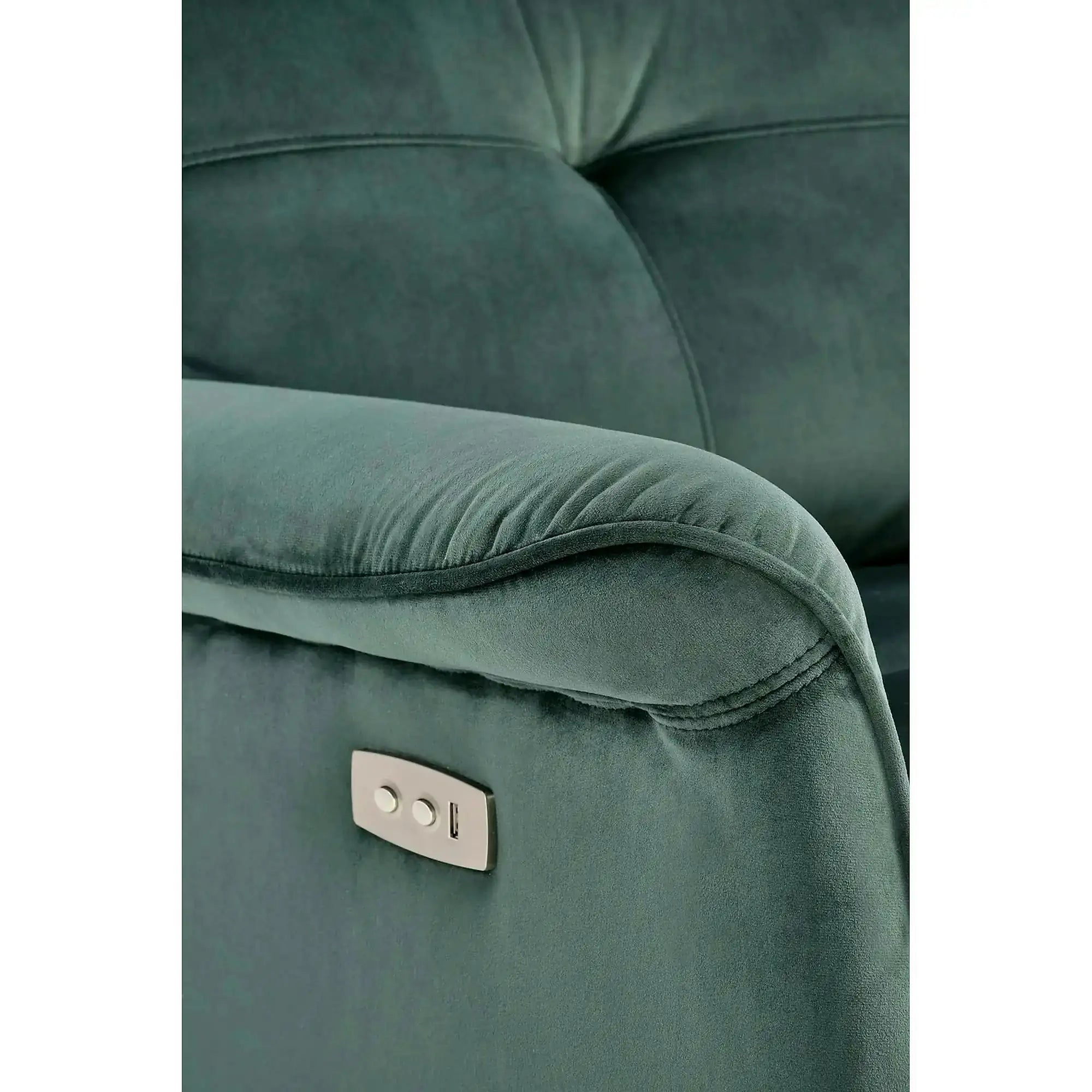 Fotoliu rabatabil SEMIR, verde inchis/negru, stofa catifelata/metal, 80x90/170x92/108 cm