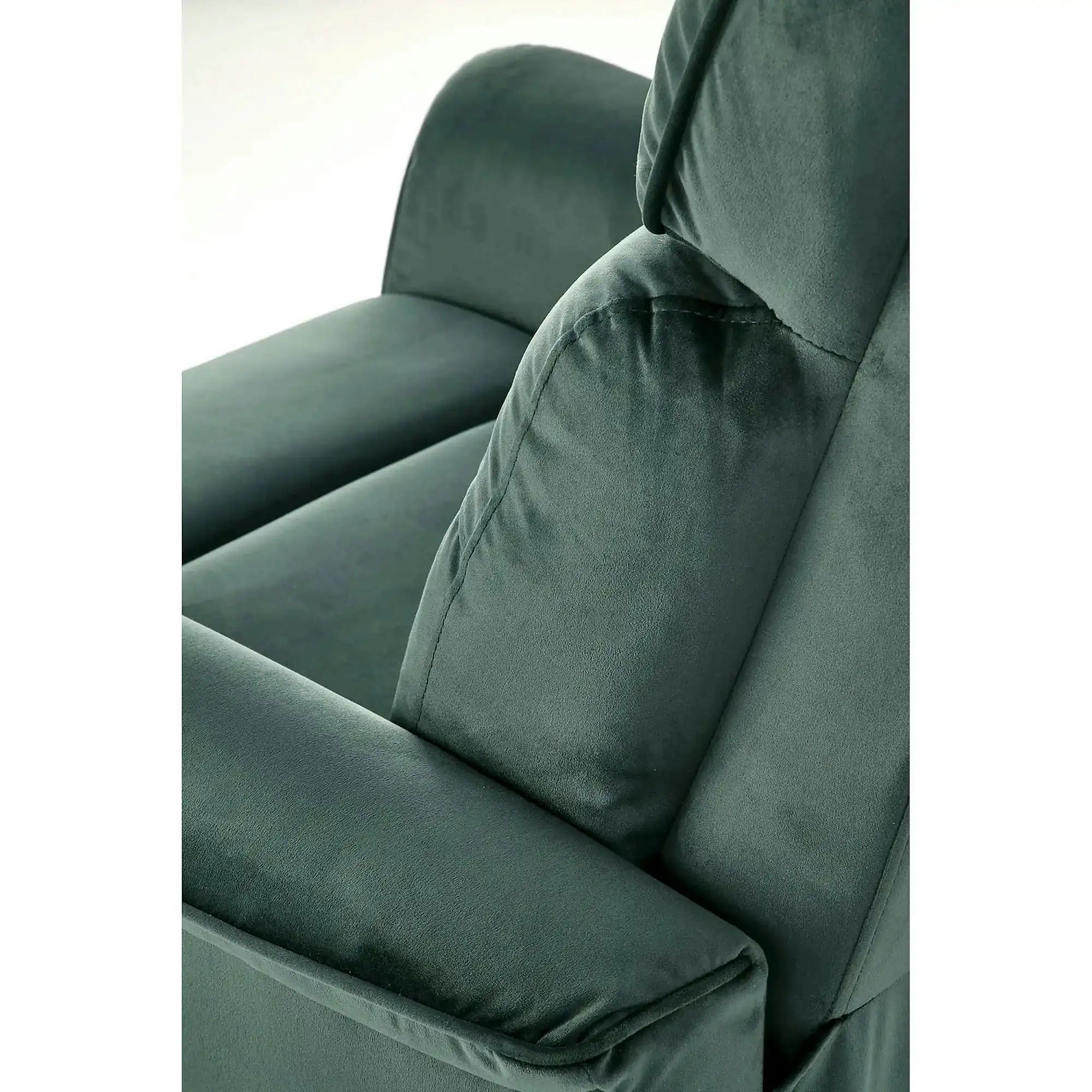 Fotoliu rabatabil SEMIR, verde inchis/negru, stofa catifelata/metal, 80x90/170x92/108 cm