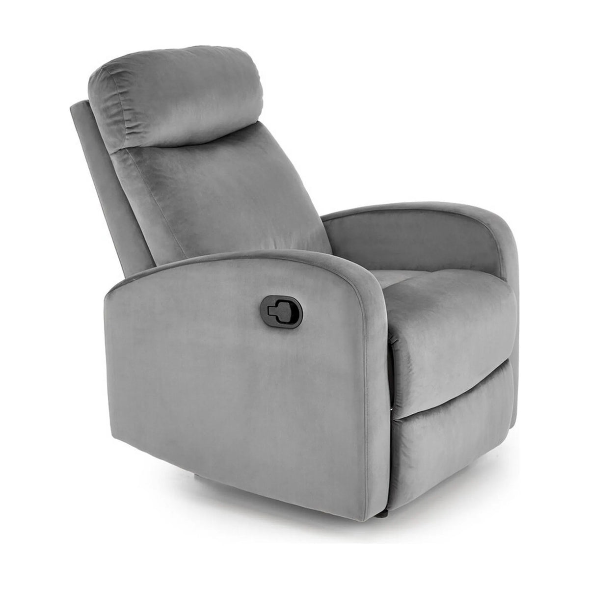 Fotoliu rabatabil WONDER, gri/negru, stofa catifelata/metal, 75x95/140x90/98 cm