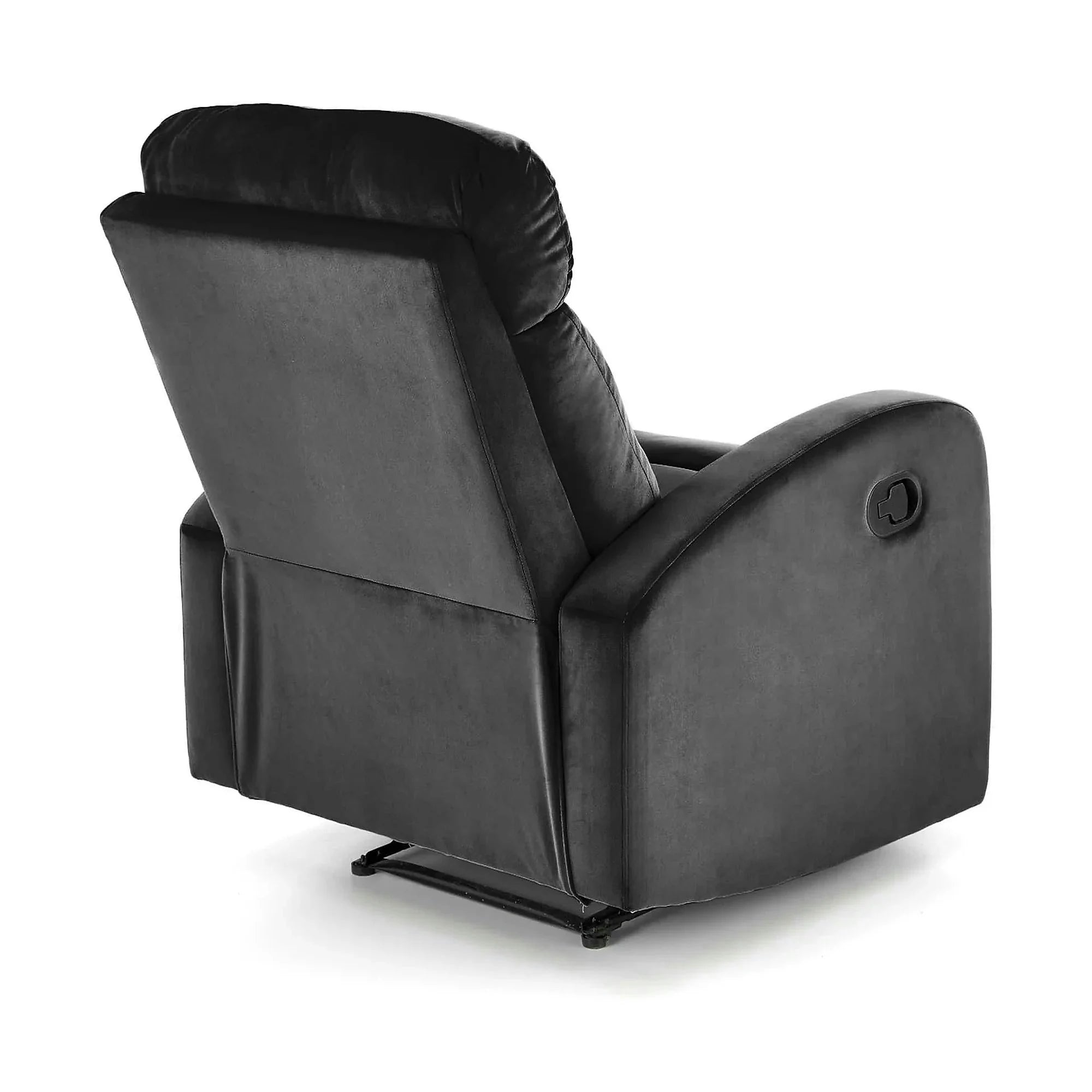 Fotoliu rabatabil WONDER, stofa catifelata negru - Bluvel 19, 75x95/140x90/98 cm
