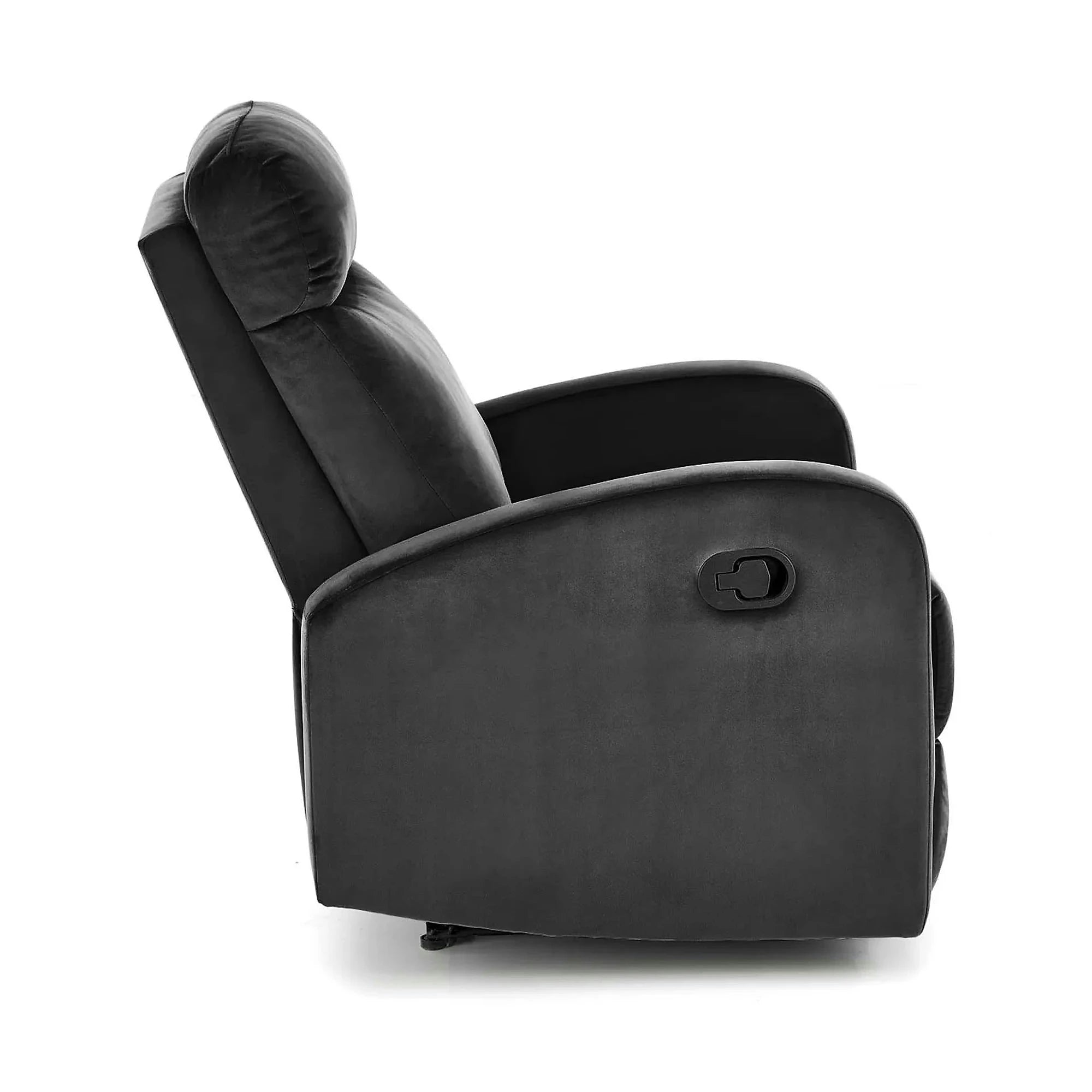 Fotoliu rabatabil WONDER, stofa catifelata negru - Bluvel 19, 75x95/140x90/98 cm