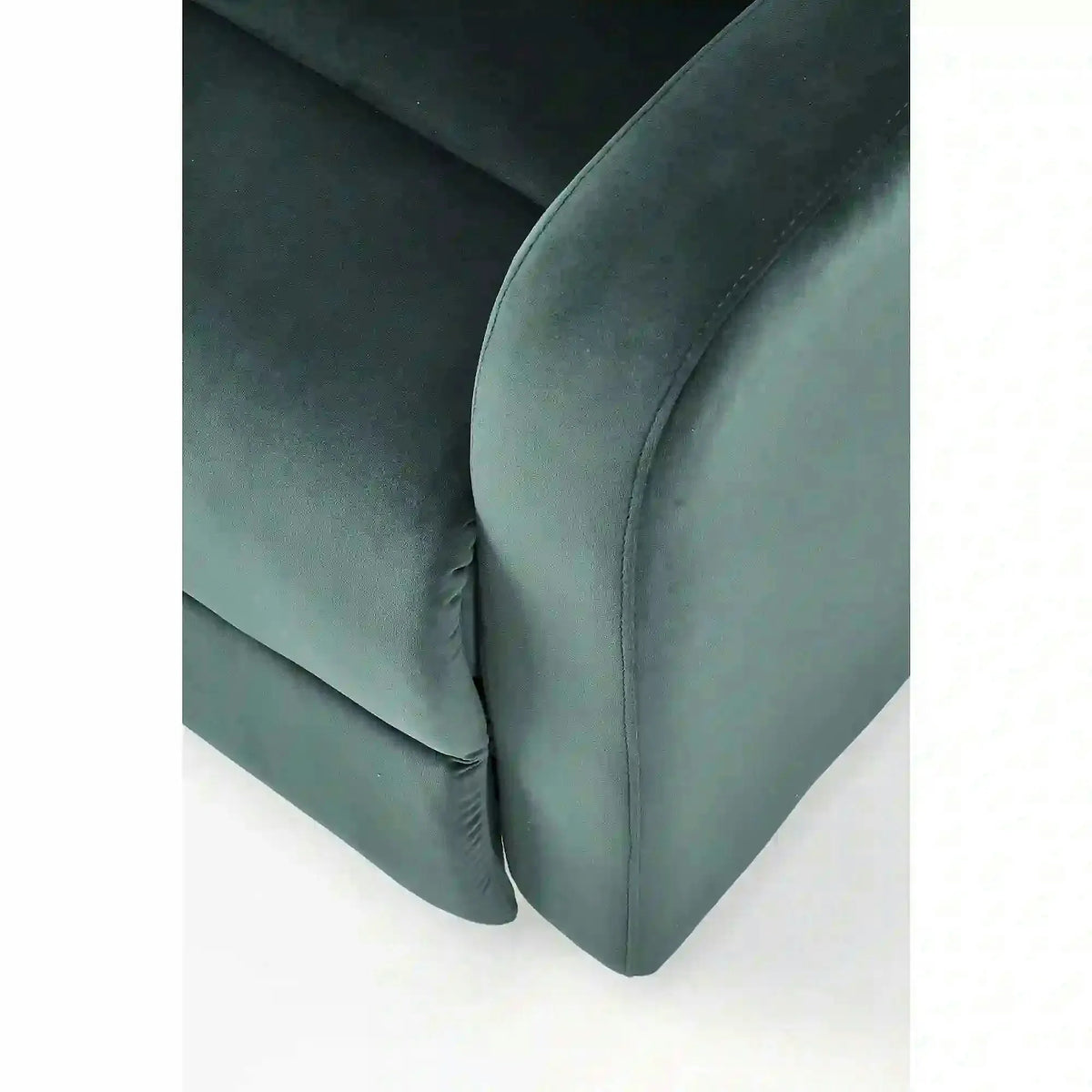 Fotoliu rabatabil WONDER, verde inchis/negru, stofa catifelata/metal, 75x95/140x90/98 cm