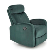 Fotoliu rabatabil WONDER, verde inchis/negru, stofa catifelata/metal, 75x95/140x90/98 cm